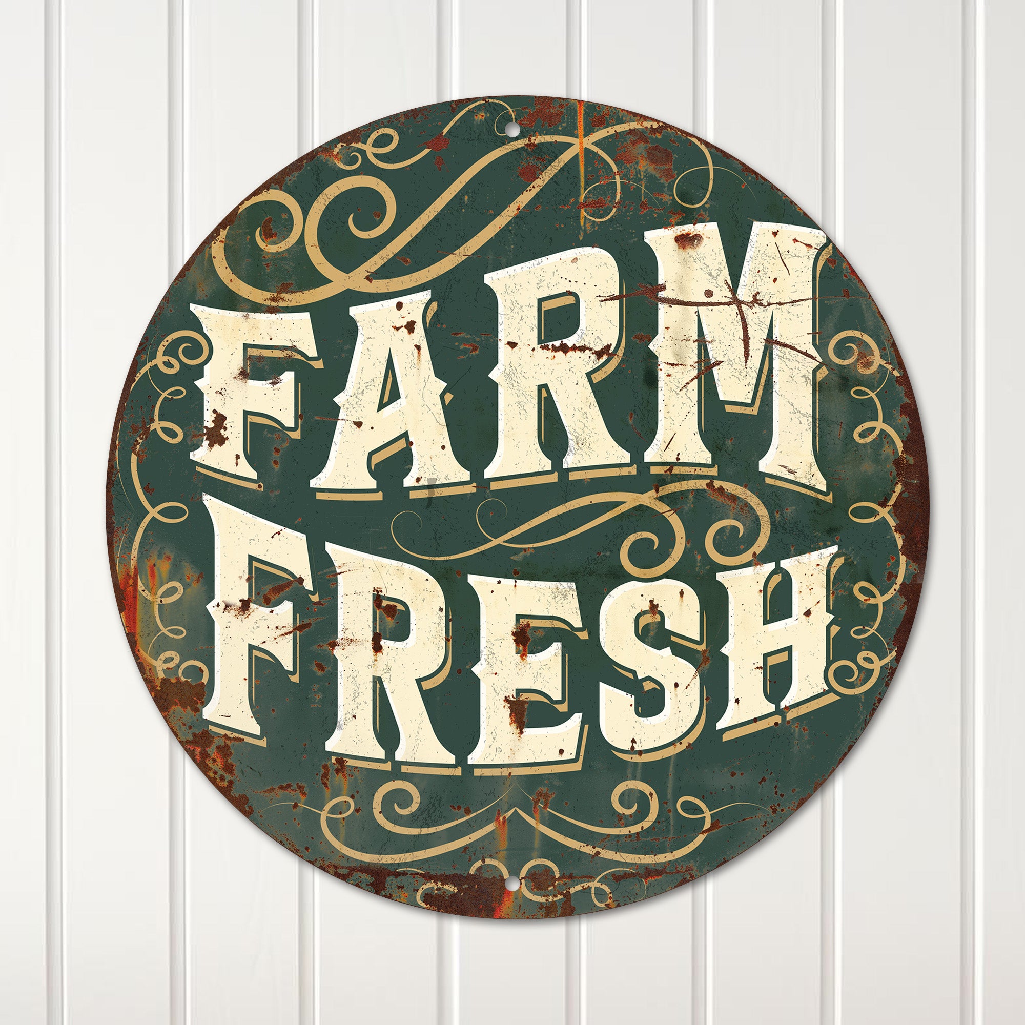 Personalized Farm Fresh Metal Sign - Custom Handmade Round Wall Decor for Home & Gift-Giving - Image 4