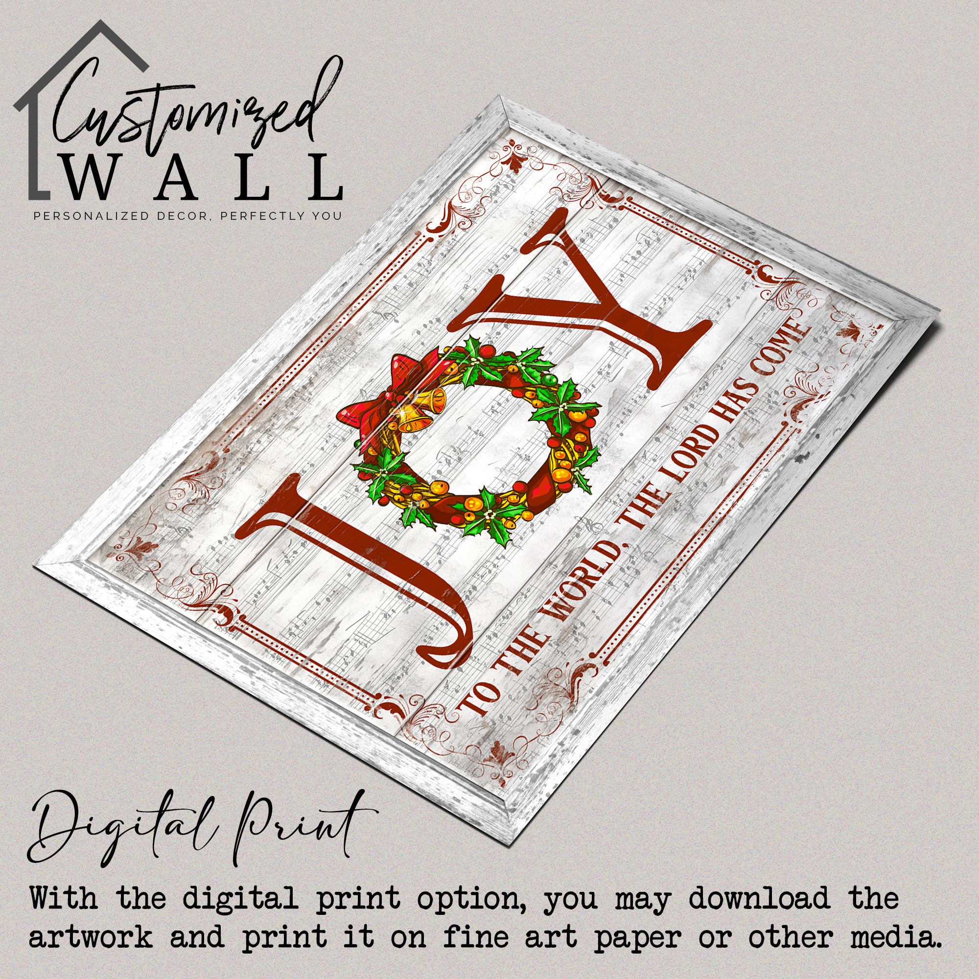 Personalized "Joy to the World" Handmade Wrapped Canvas: Festive Seasonal Art for Home Décor and Gifting - Image 4