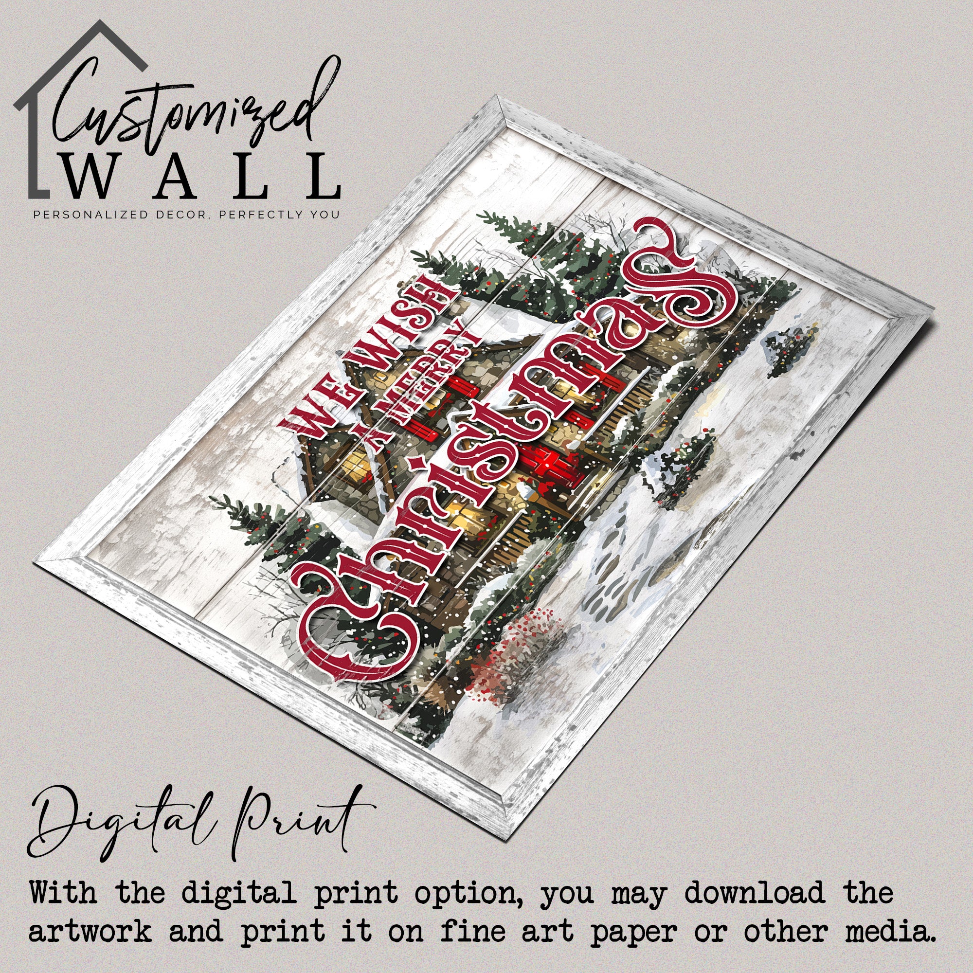 Personalized Merry Christmas Wrapped Canvas Wall Art - Custom Holiday Decor for Home and Gifting - Image 4