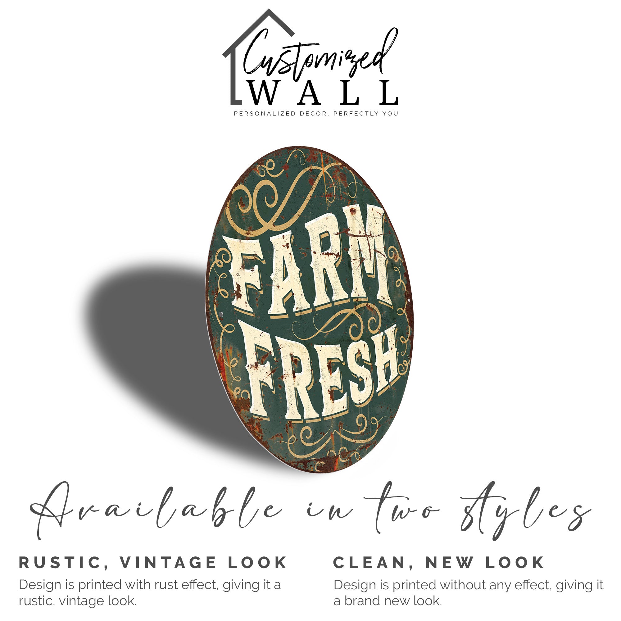 Personalized Farm Fresh Metal Sign - Custom Handmade Round Wall Decor for Home & Gift-Giving - Image 5