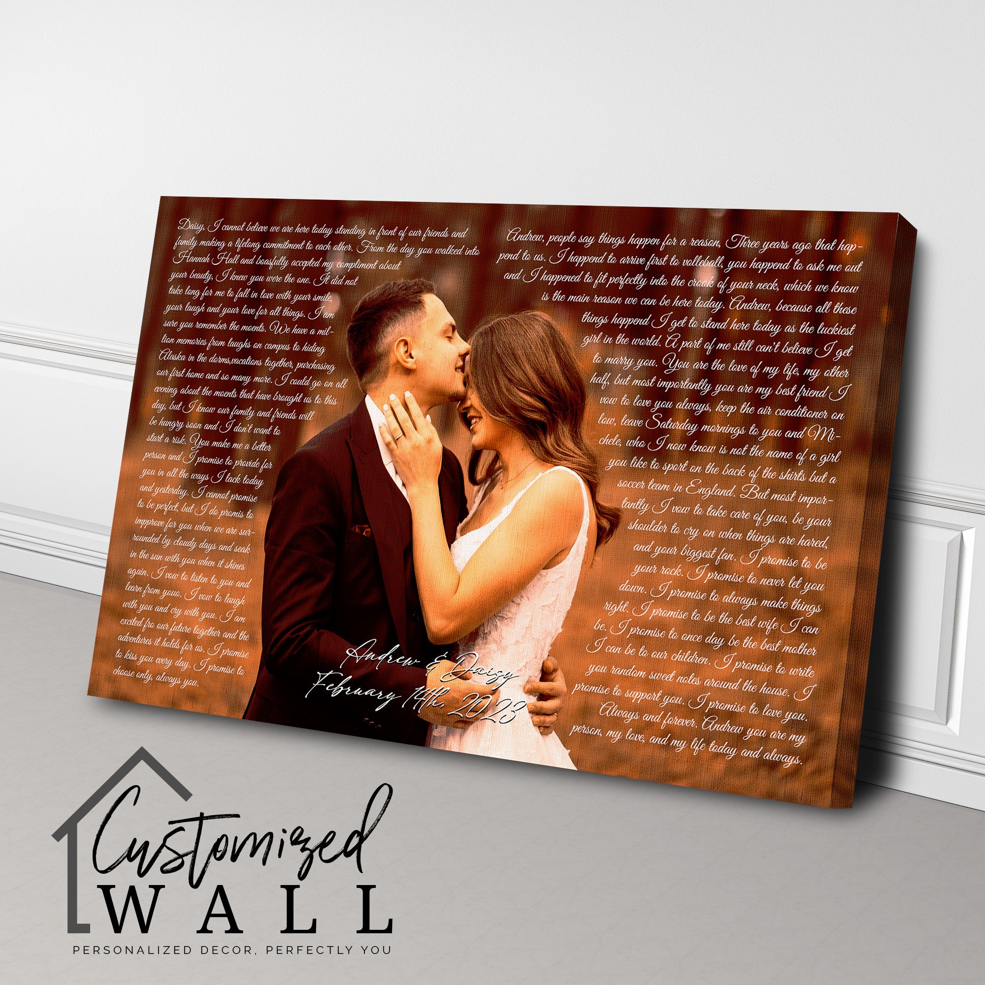 Custom Wrapped Canvas with Romantic Photo and Text for Personalized Wedding or Anniversary Gift – Perfect for Couples, Handmade with Premium Materials - Image 5