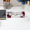 Personalized Acrylic Desk Block with Floral Design - Custom Nameplate for Elegant Office Decor and Thoughtful Gift - Image 5