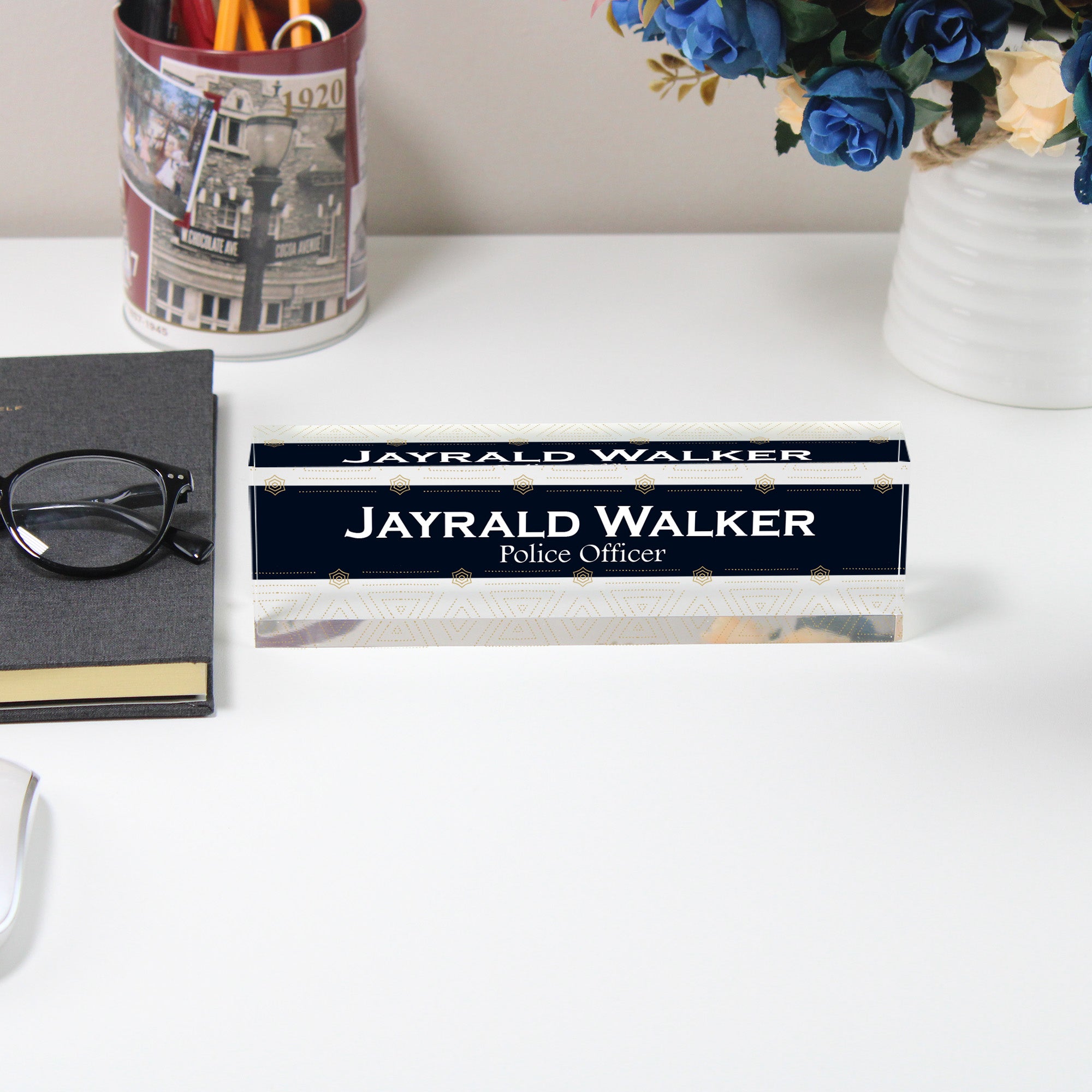 Personalized Acrylic Desk Name Block - Custom Office Decor, Perfect Gift for Professionals, Police Officer Themed - Image 5