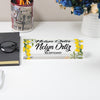 Personalized Acrylic Desk Name Plate with Yellow Floral Design – Custom Office Decor for Receptionists and Gift Giving - Image 5