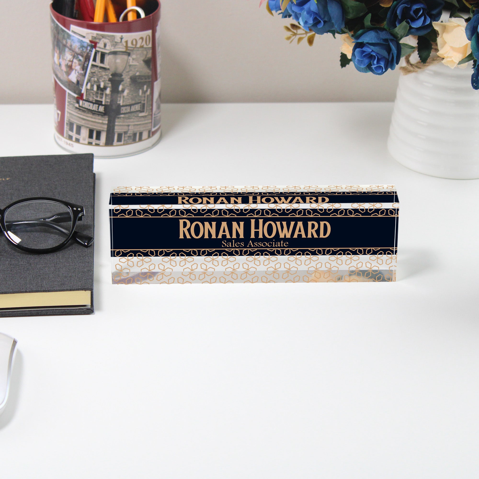 Elegant Personalized Acrylic Desk Block - Custom Nameplate for Professionals and Gift Occasions - Image 5