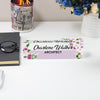 Personalized Floral Acrylic Desk Name Plate - Custom Architect Block with Lily and Orchid Design for Office Decor - Image 5