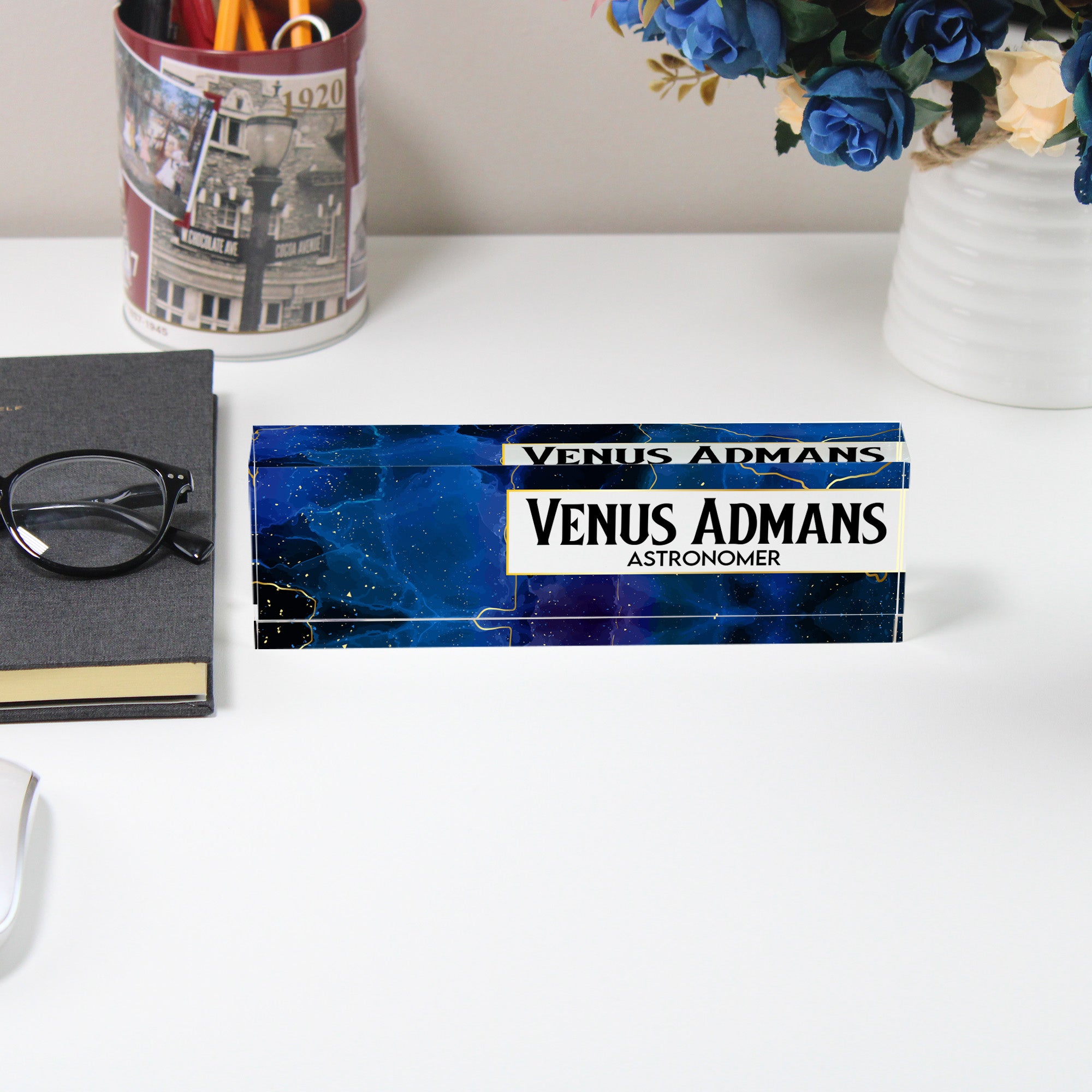 Personalized Astronomer's Acrylic Desk Block - Custom Name & Title, Perfect Gift for Science Lovers & Stargazers - Image 5