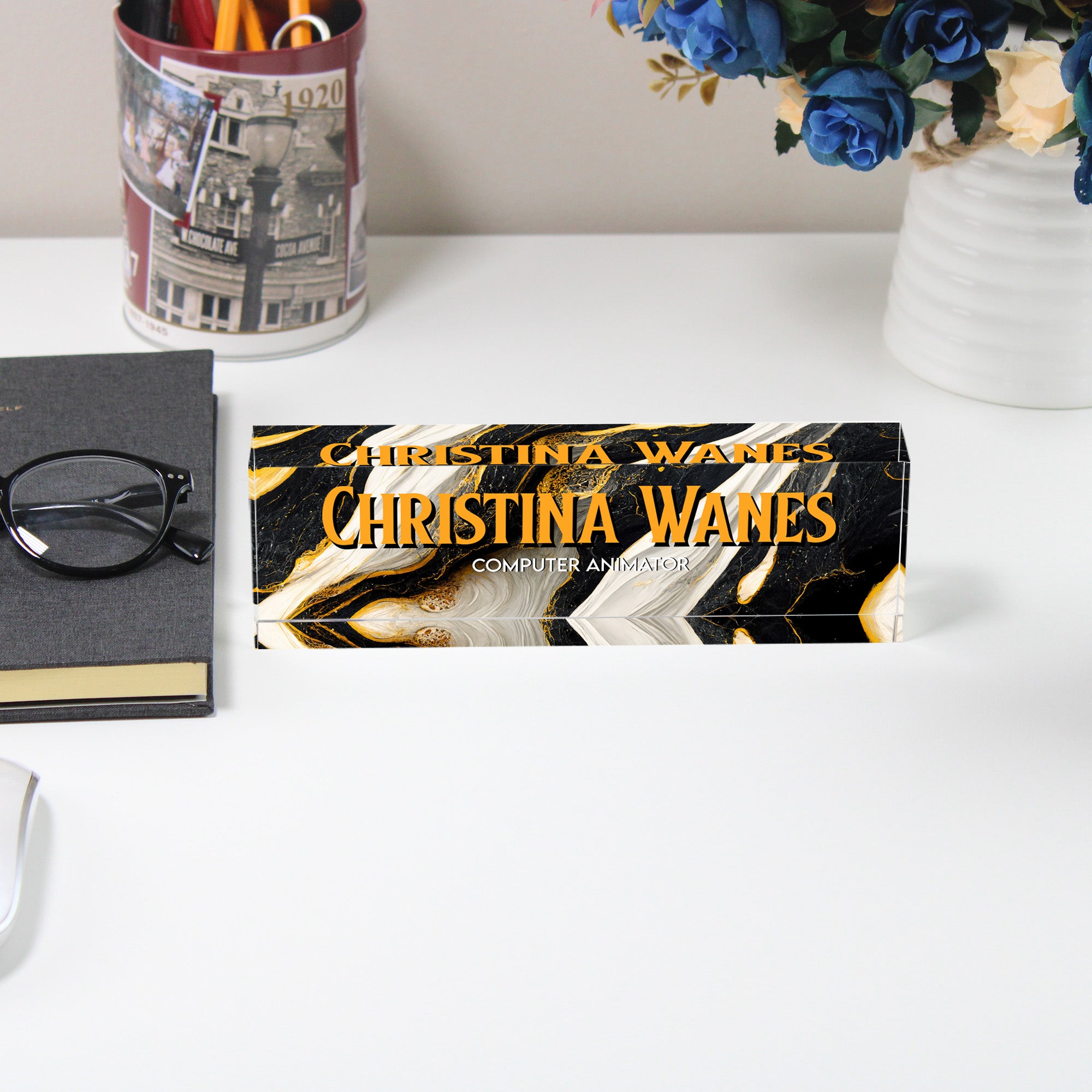 Personalized Acrylic Desk Name Plate - Custom Handcrafted Design for Computer Animators & Professionals - Image 5