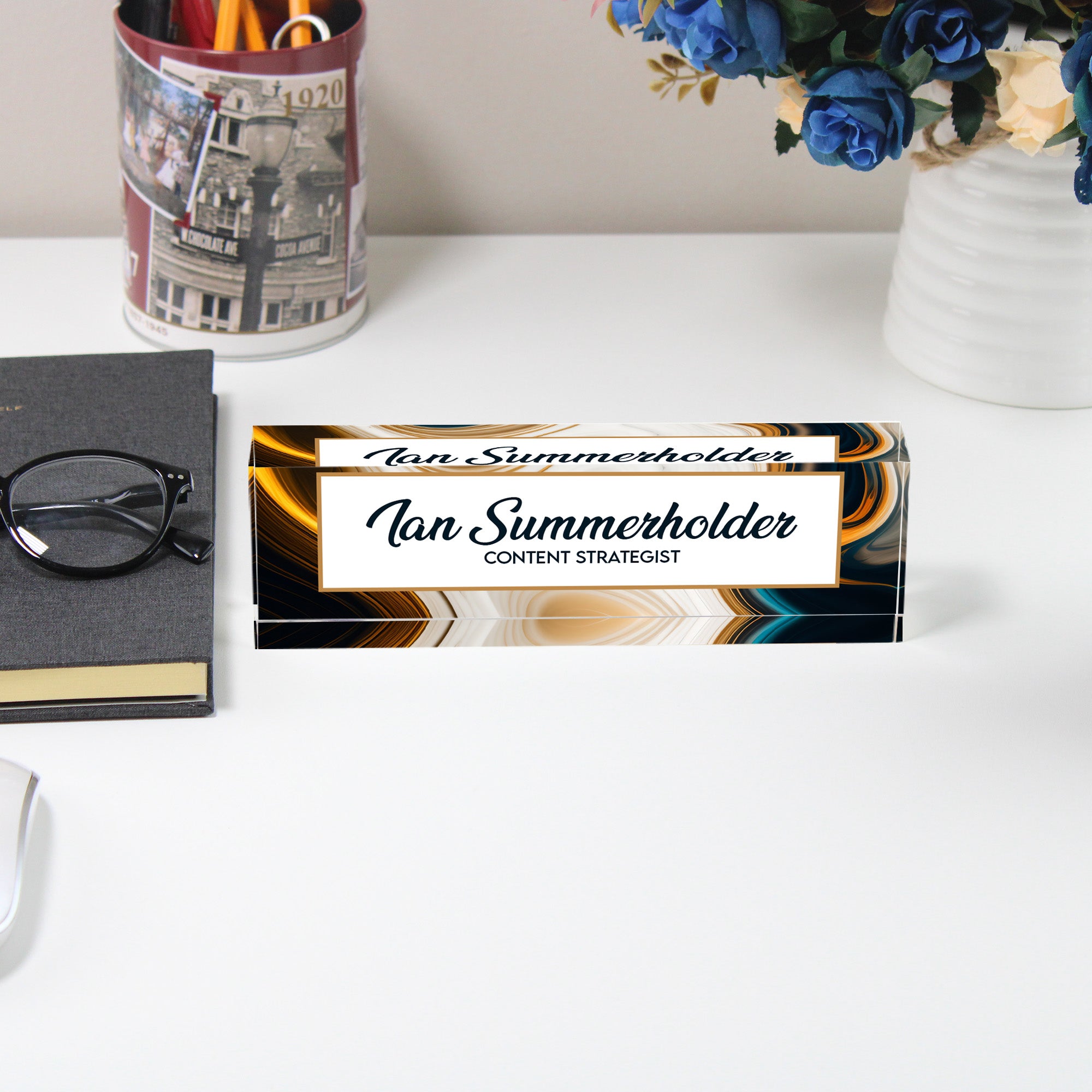 Personalized Acrylic Desk Name Block - Customizable Office Décor for Professionals and Stylish Gift for Colleagues - Image 5