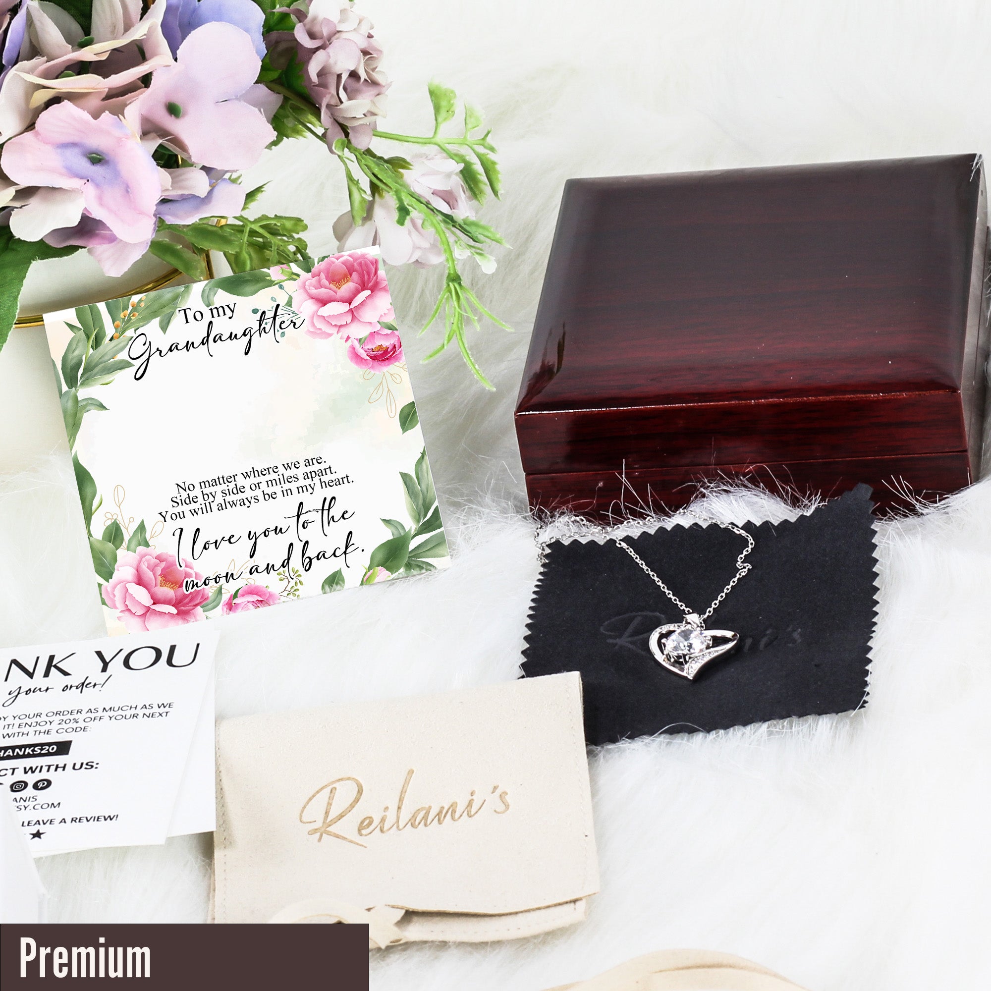 Personalized "To My Granddaughter" Necklace Gift – Elegant Silver Knot Design with Heartfelt Message Card - Image 5