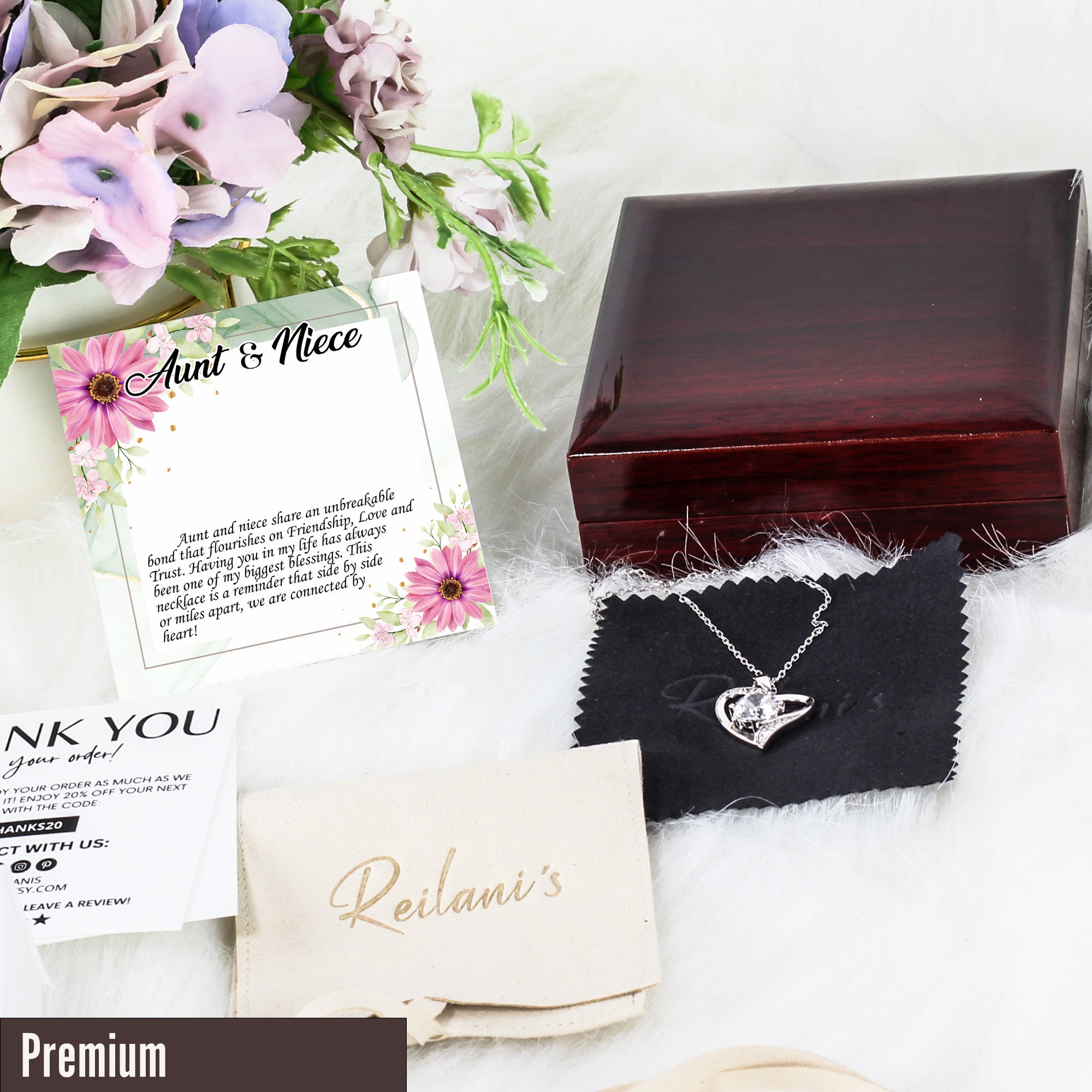 Elegant Aunt & Niece Message Card Necklace - Personalized Gift with Premium Craftsmanship & Heartfelt Connection - Image 5