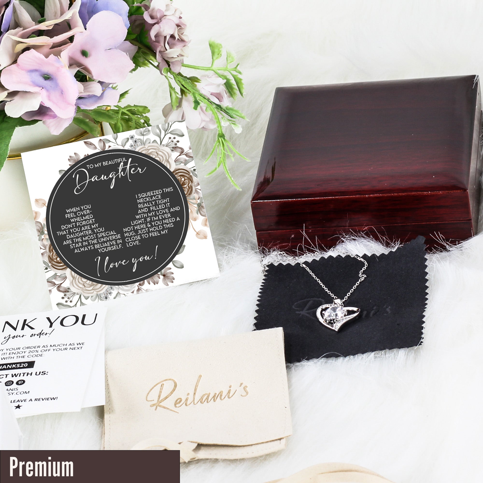 Personalized Daughter Necklace with Heartfelt Message Card - Elegant Knot Design, Premium Silver Craftsmanship - Ideal for Birthdays & Special Occasions - Image 5