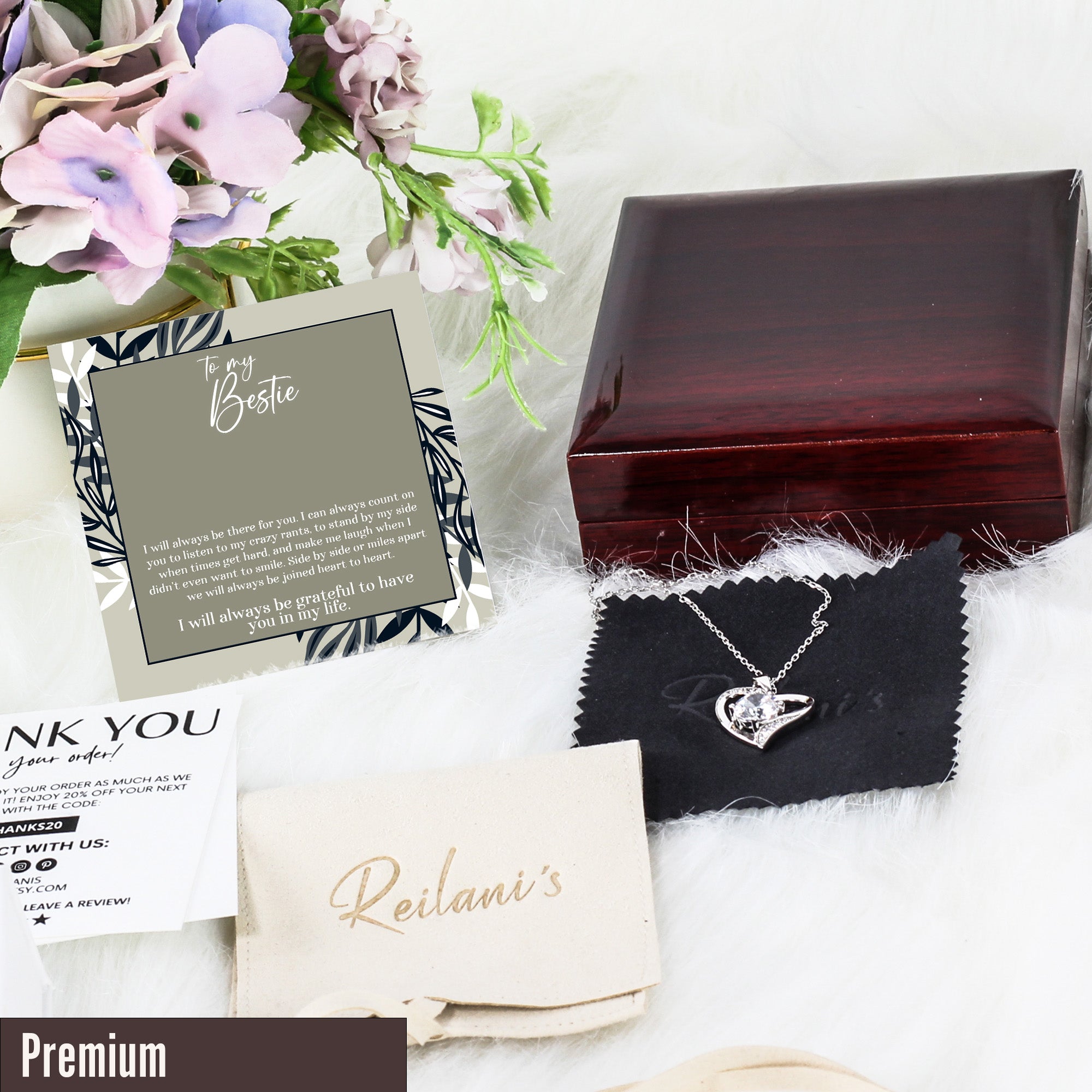 Personalized Best Friend Infinity Knot Necklace - Sterling Silver Gift for Bestie with Heartfelt Message Card - Image 5