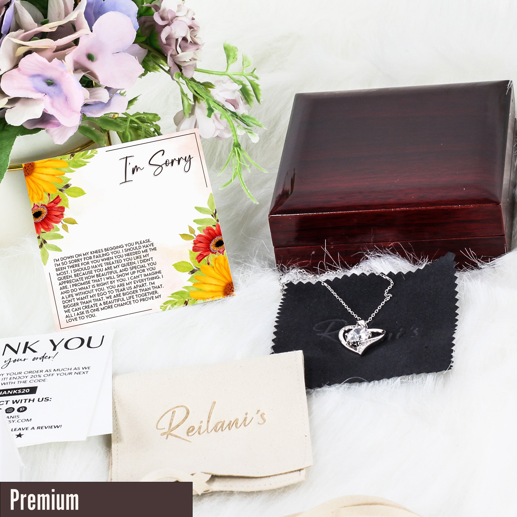 Personalized "I'm Sorry" Necklace with Heartfelt Message Card - Premium Quality & Elegant Design for Apology Gifts - Image 5