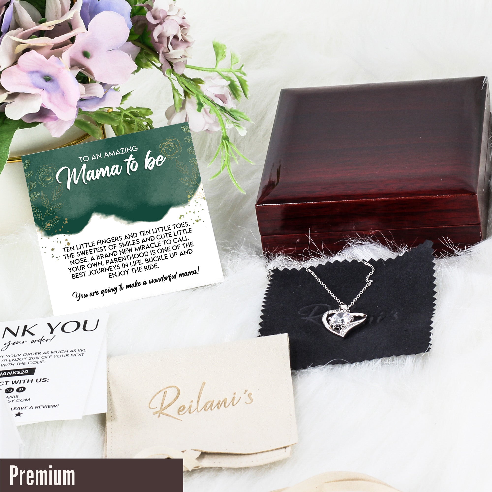 Personalized Mama-to-Be Necklace with Heartwarming Message Card – Celebrate Motherhood with Elegance and Love - Image 5