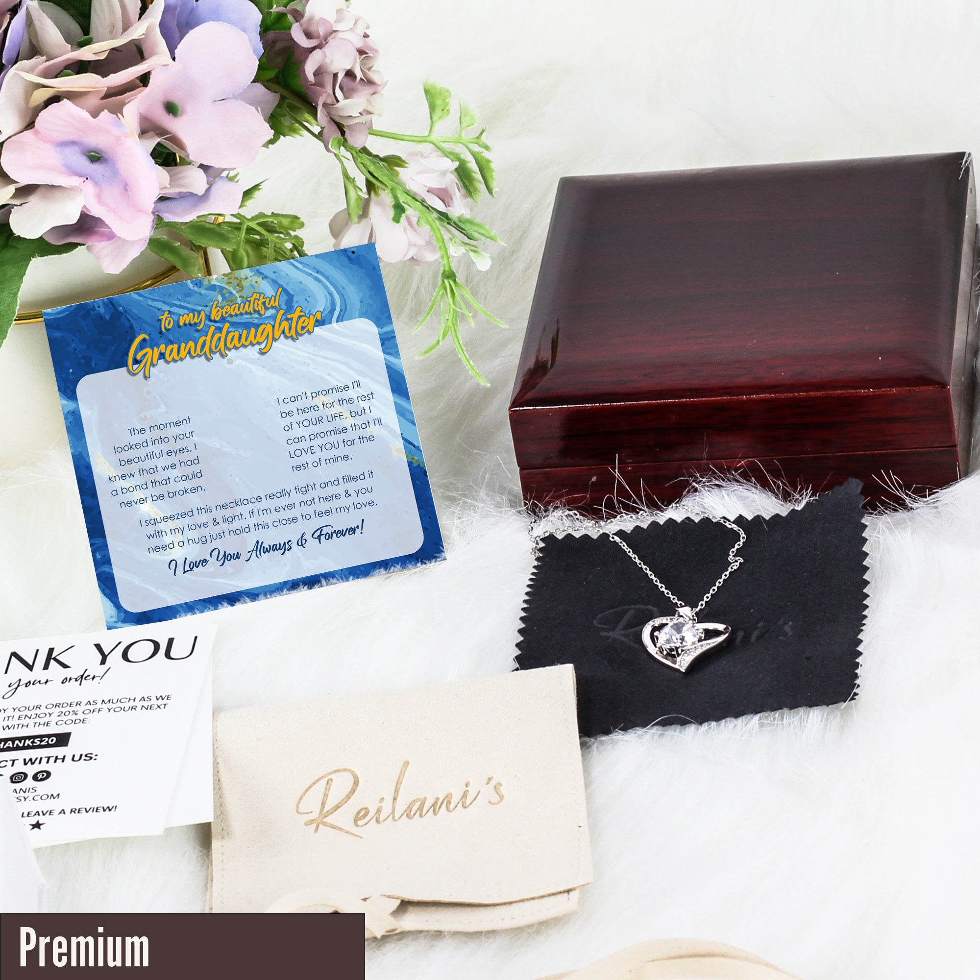 Personalized Granddaughter Necklace with Heartfelt Message Card – Premium Silver with CZ Accents – Ideal for Birthdays and Special Occasions - Image 5