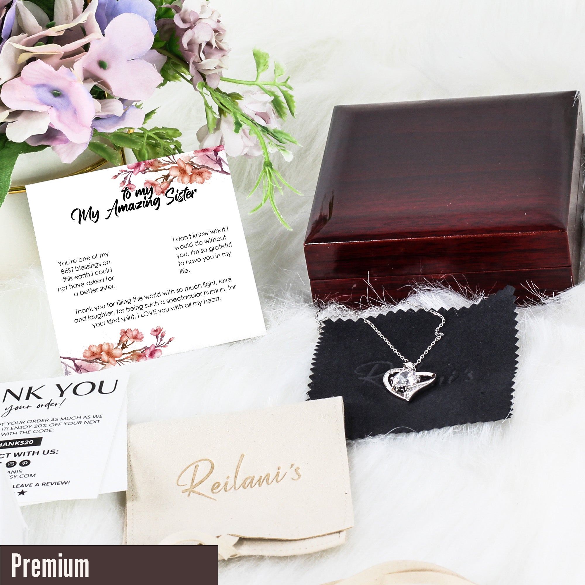 Personalized Sister Message Card Necklace – Elegant Floral Design, Premium Silver Craftsmanship, Perfect Gift for Birthdays & Special Occasions - Image 5