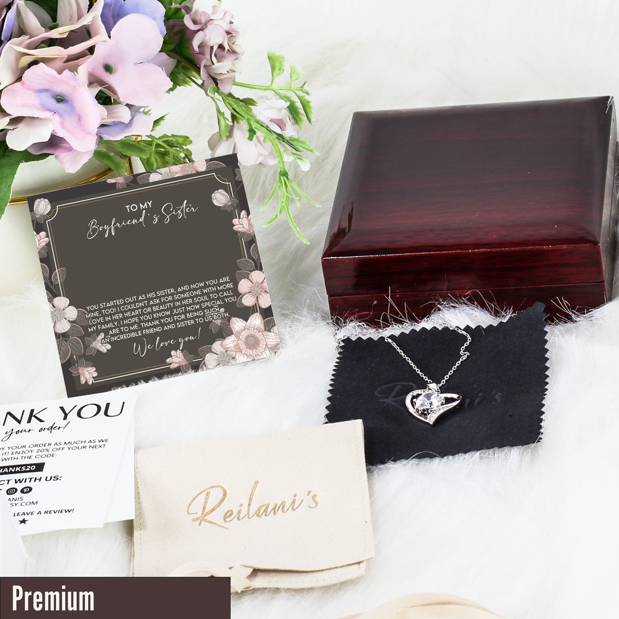 Elegant "To My Boyfriend's Sister" Knot Necklace - Personalized Gift with Heartfelt Message for Sisters, Handmade Jewelry - Image 5