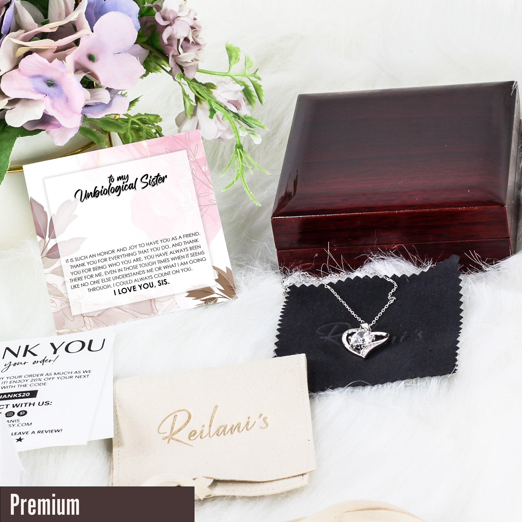Elegant “Unbiological Sister” Message Card Necklace – Personalized Gift for Best Friends with Premium Craftsmanship - Image 5