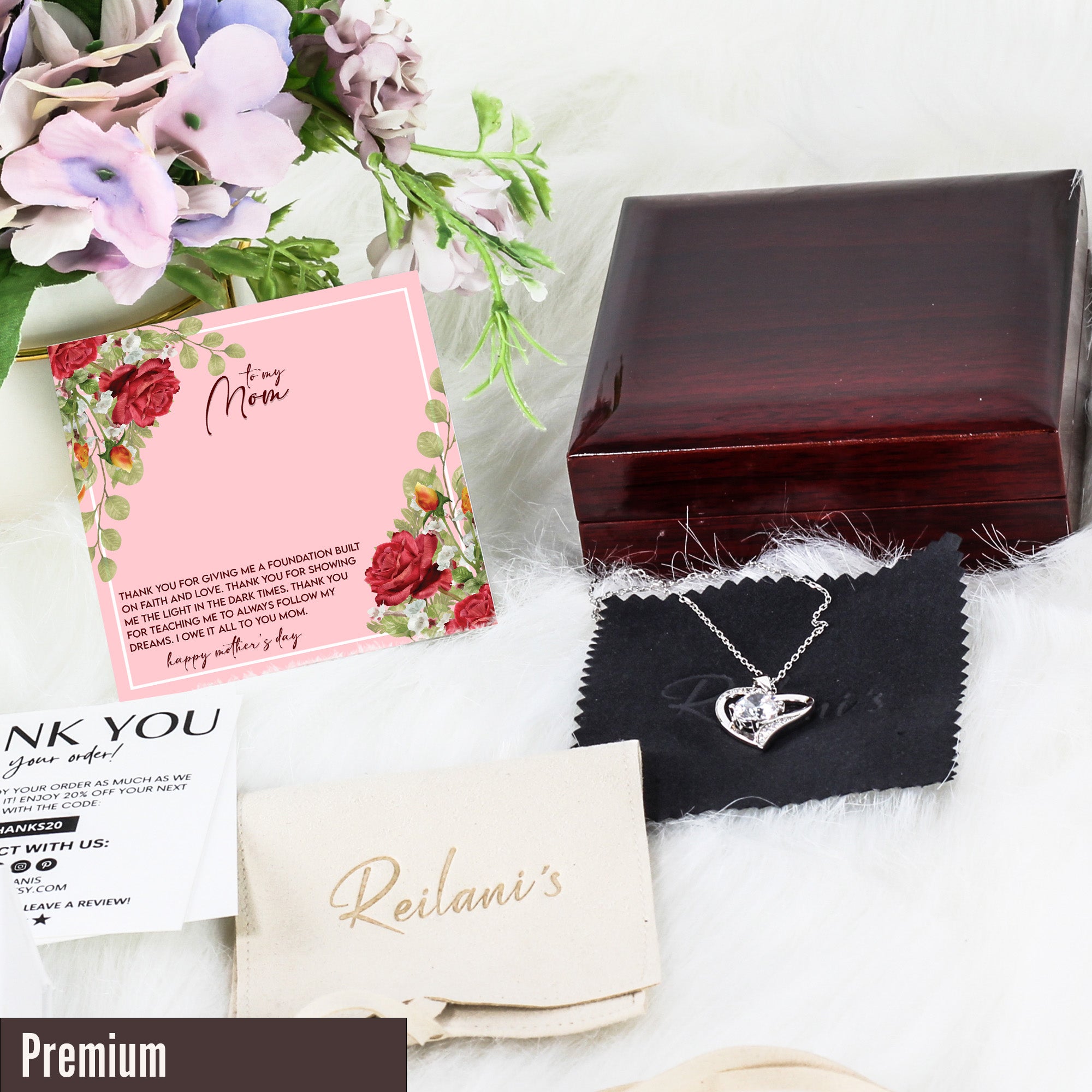 Elegant Silver Knot Necklace with Heartfelt Mother's Day Message Card – Perfect Personalized Gift for Mom - Image 5