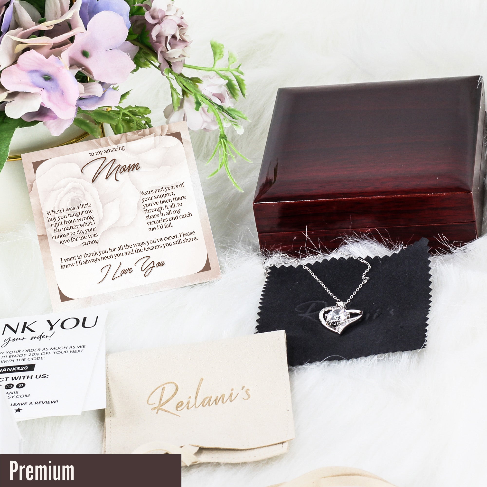 Personalized Mom Necklace with Heartfelt Message Card - Sterling Silver Infinity Knot for Mother's Day or Birthday Gift - Image 5