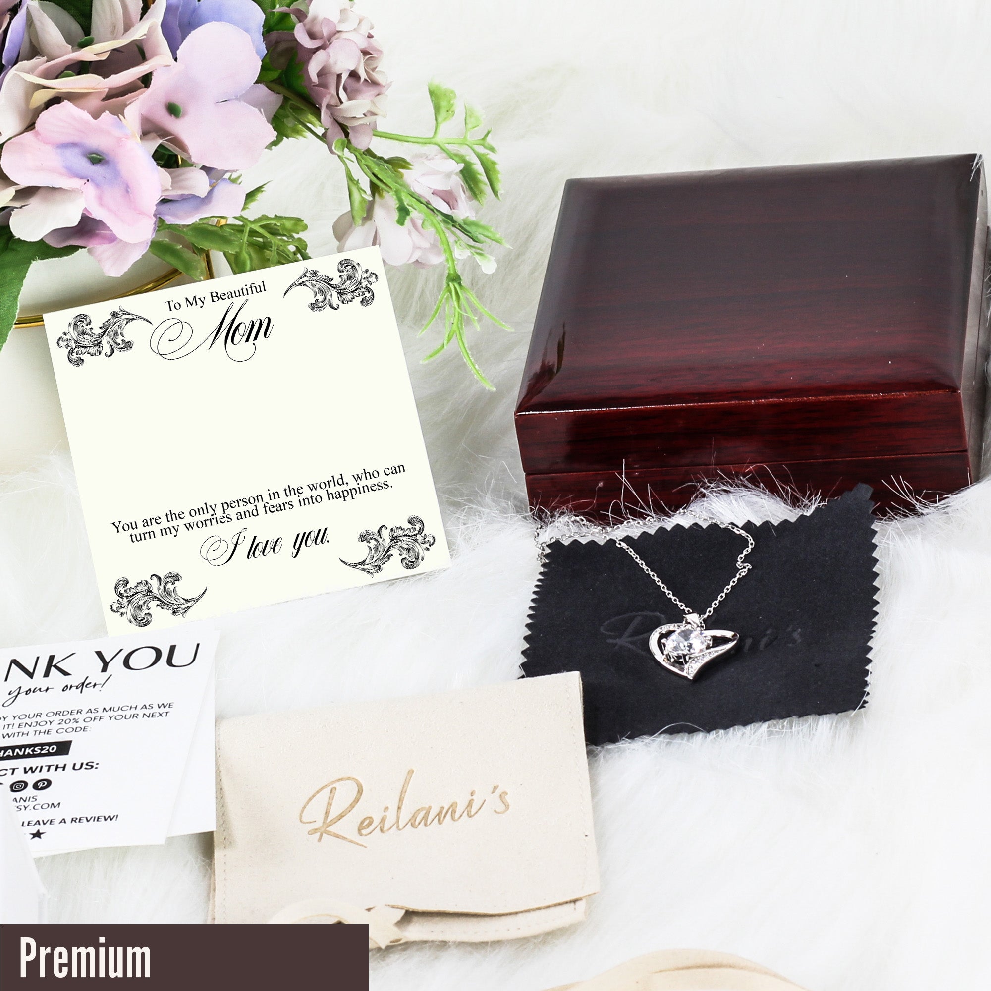 Elegant Personalized Necklace for Mom – Handmade Sterling Silver with Heartfelt Message Card – Perfect Mother's Day or Birthday Gift - Image 5