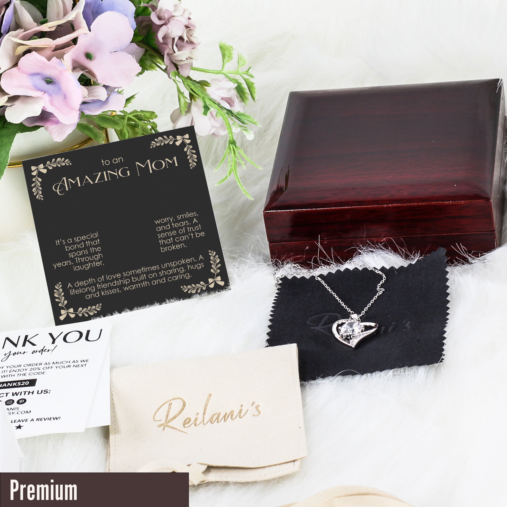 "Personalized Sterling Silver Knot Necklace for Moms - Handcrafted Gift with Heartfelt Message Card" - Image 5