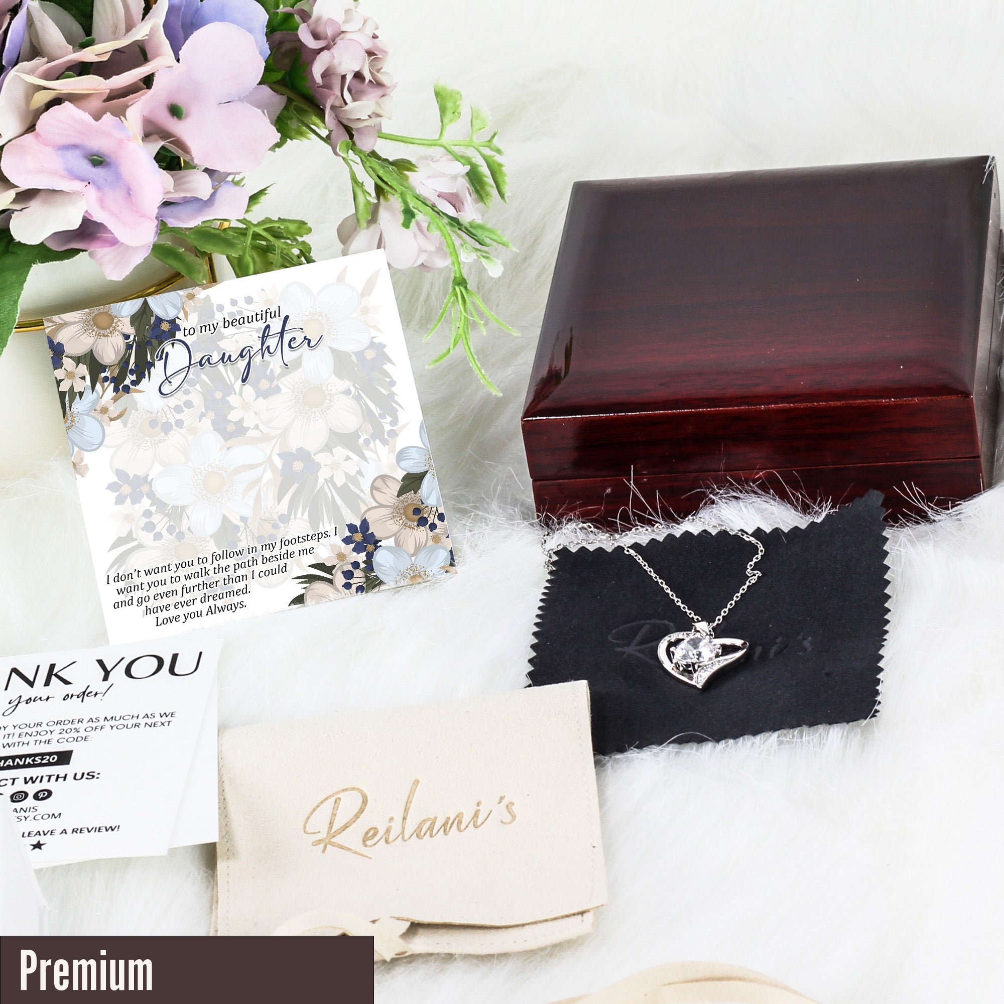 Personalized Daughter Necklace with Inspirational Message Card - Sterling Silver Artisan Knot Pendant - Thoughtful Gift for Any Occasion - Image 5