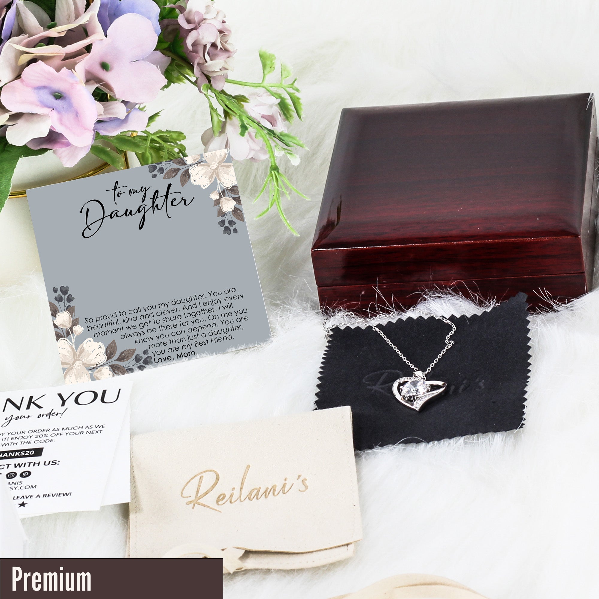 Heartfelt "To My Daughter" Knot Necklace with Personalized Message Card - Perfect Gift for Special Moments - Image 5