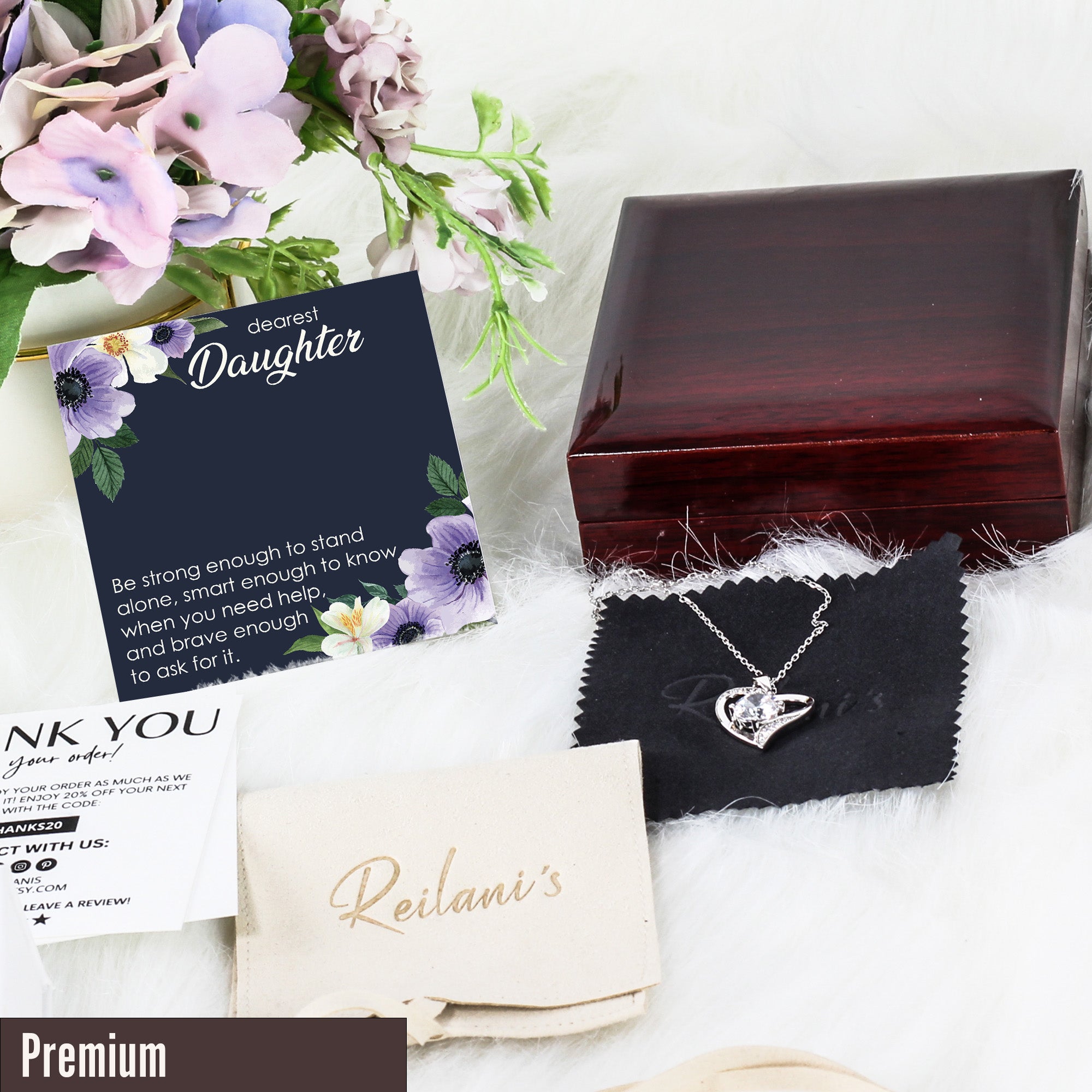 Elegant Personalized Daughter Necklace with Heartfelt Message Card - Handmade Gift for Special Occasions - Image 5