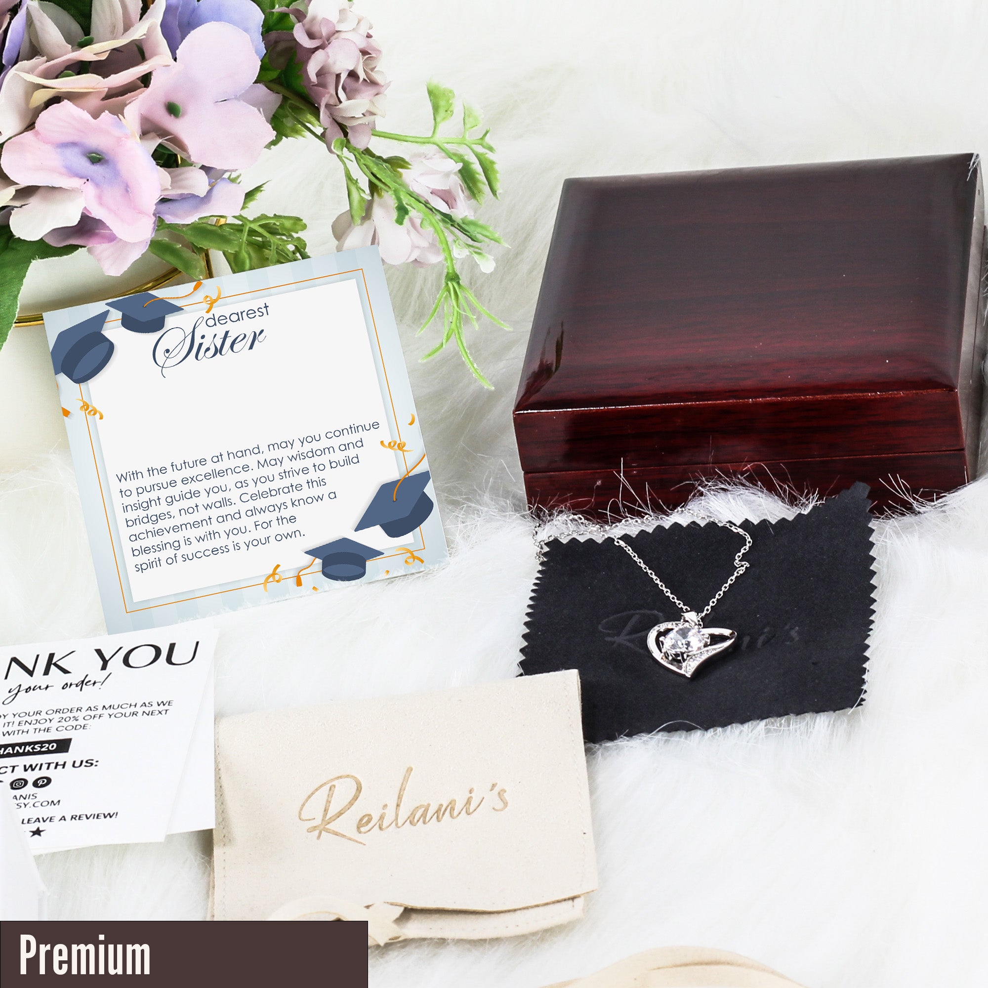 Elegant Personalized Sister Necklace with Message Card - Perfect Graduation or Special Occasion Gift - Image 5