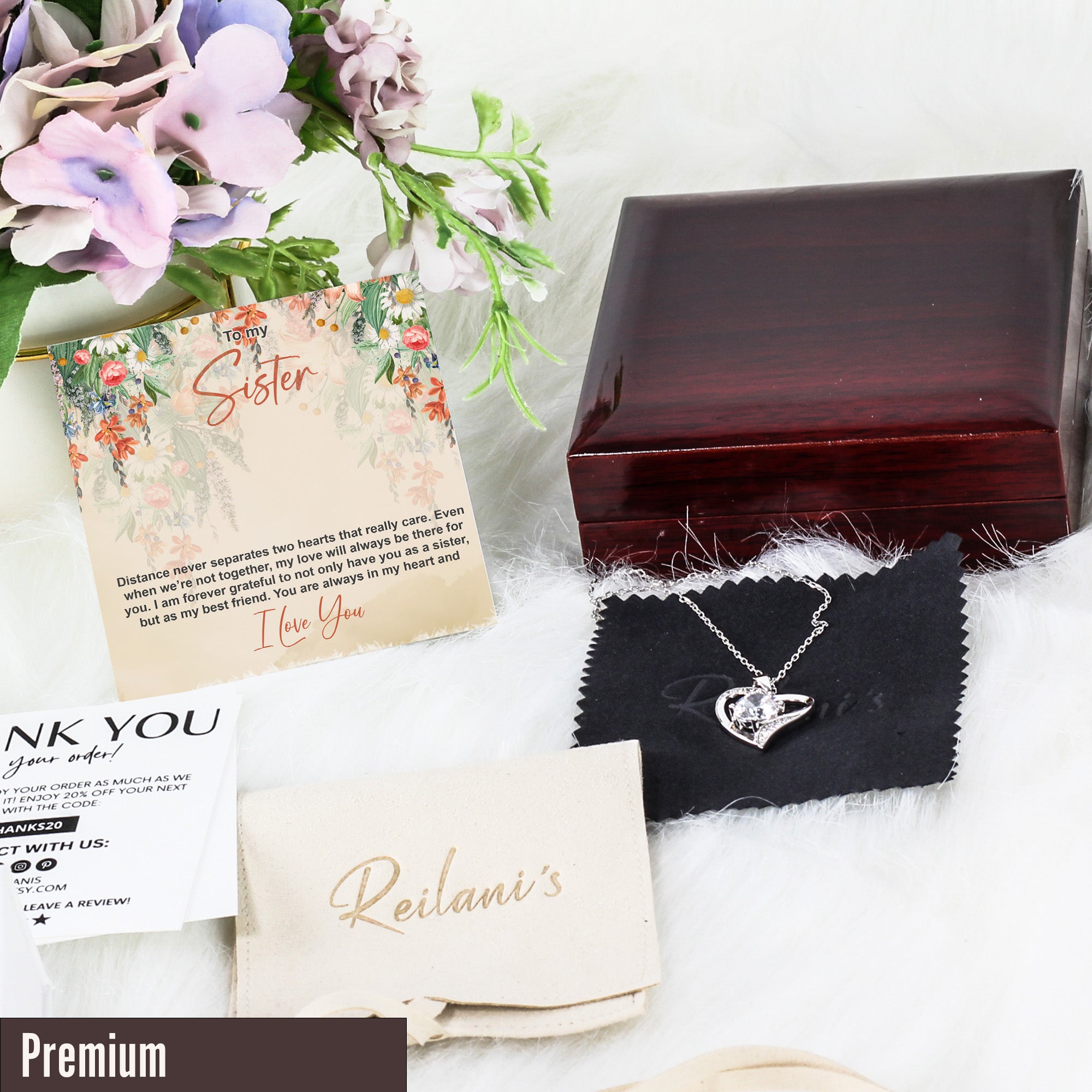 Elegant Sister Necklace with Personalized Message Card - Perfect for Heartfelt Gift-Giving and Lasting Memories - Image 5