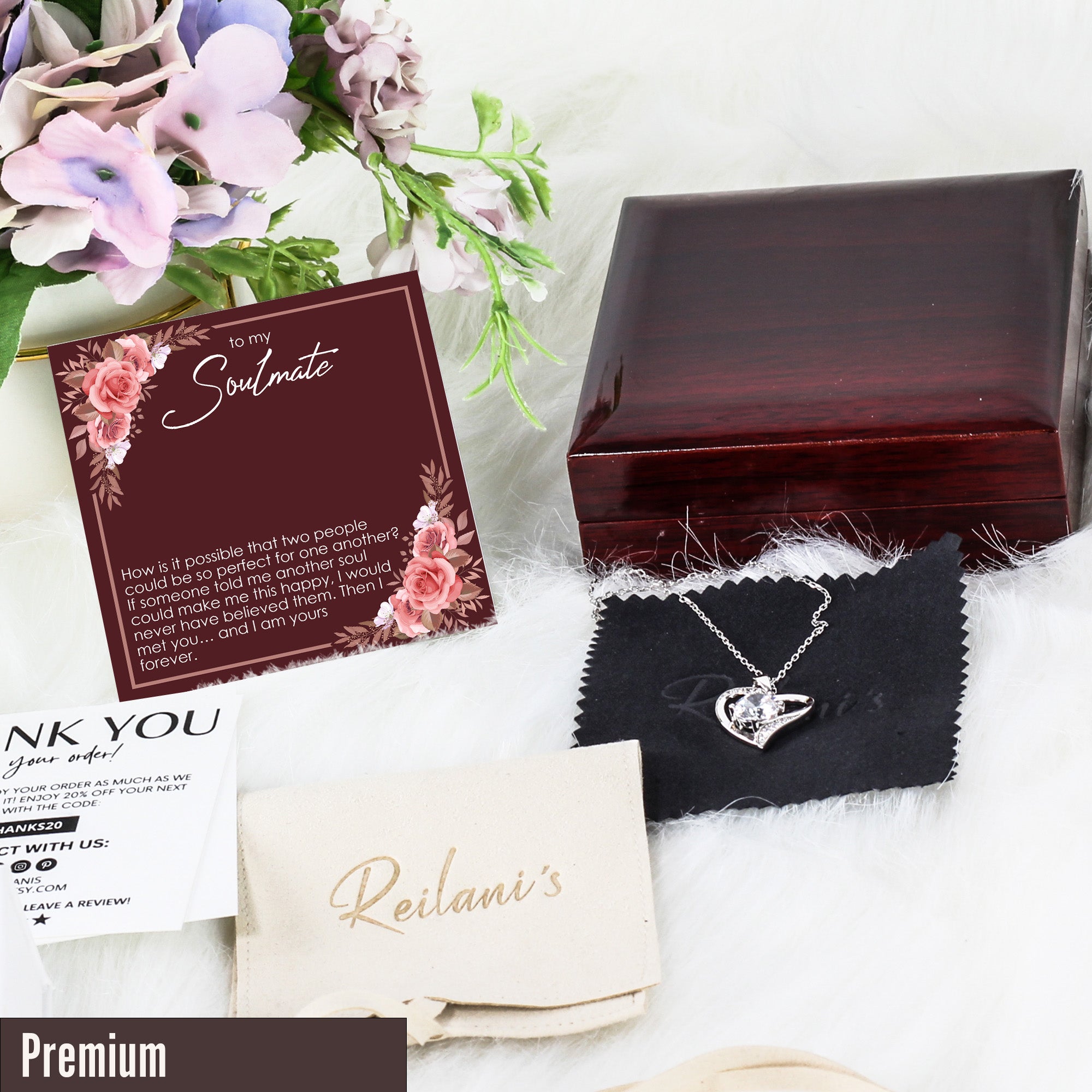 Elegant "To My Soulmate" Necklace with Personalized Message Card - Perfect Gift for Her - Image 5