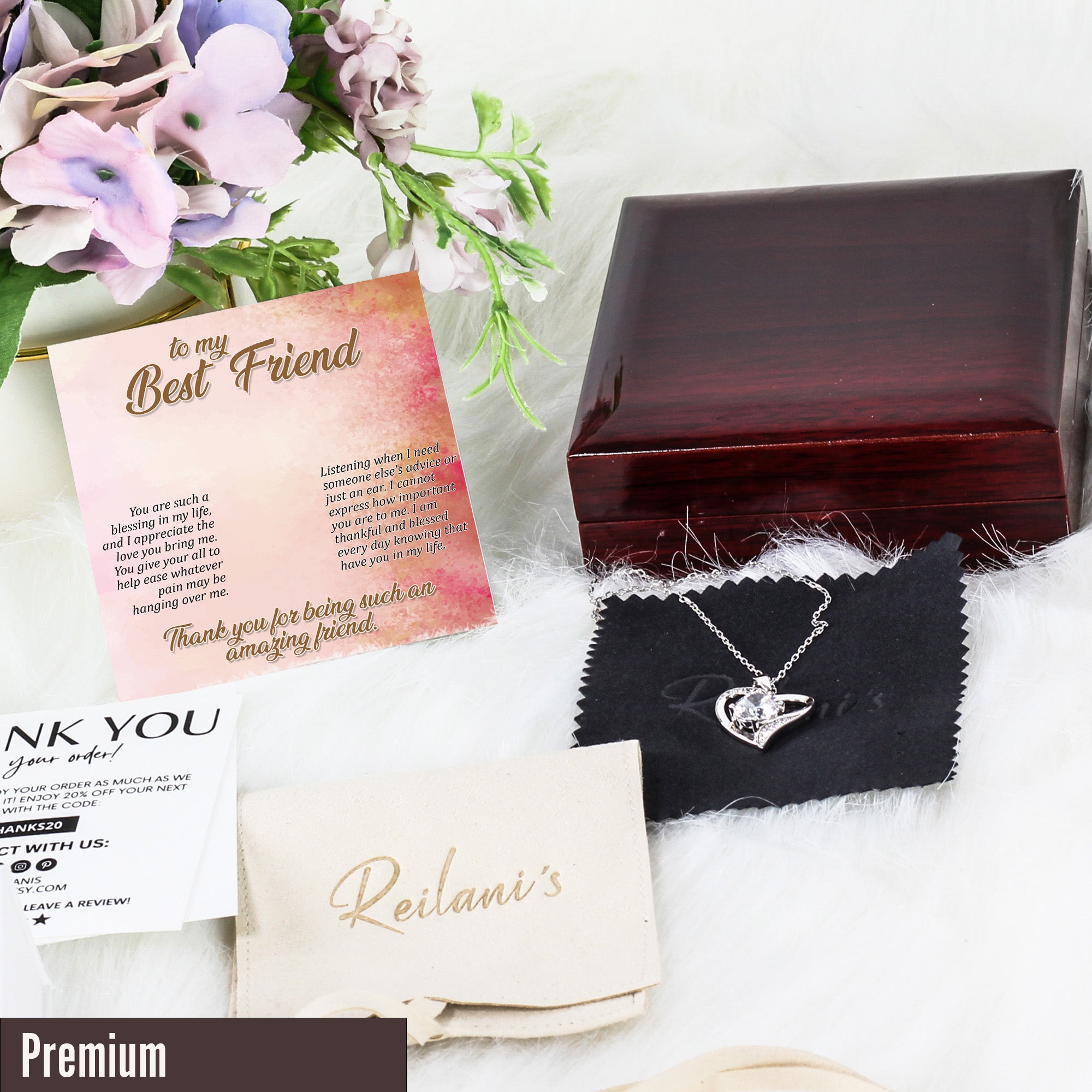 Personalized Best Friend Necklace with Heartfelt Message Card - Customizable Silver Knot Jewelry for Unique Friendship Gifts - Image 5