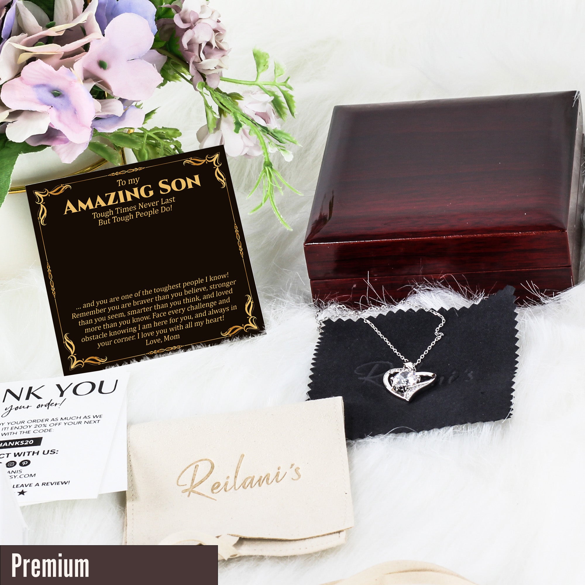 Personalized Knot Necklace with Heartfelt Message Card for Sons - Premium Craftsmanship, Perfect Gift for Special Occasions - Image 5