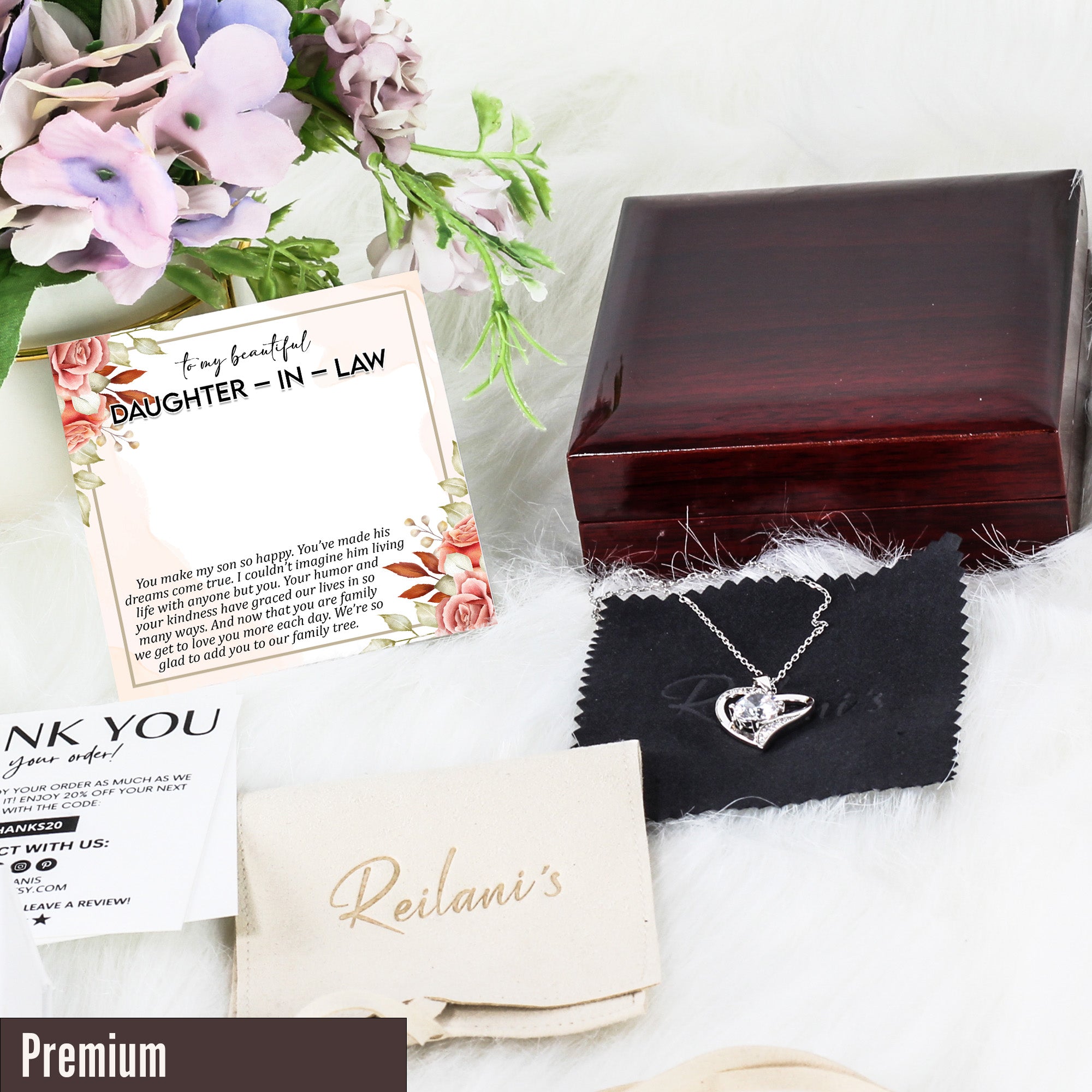 Elegant Personalized Daughter-in-Law Necklace with Heartfelt Message Card - Perfect Wedding & Family Gift - Image 5