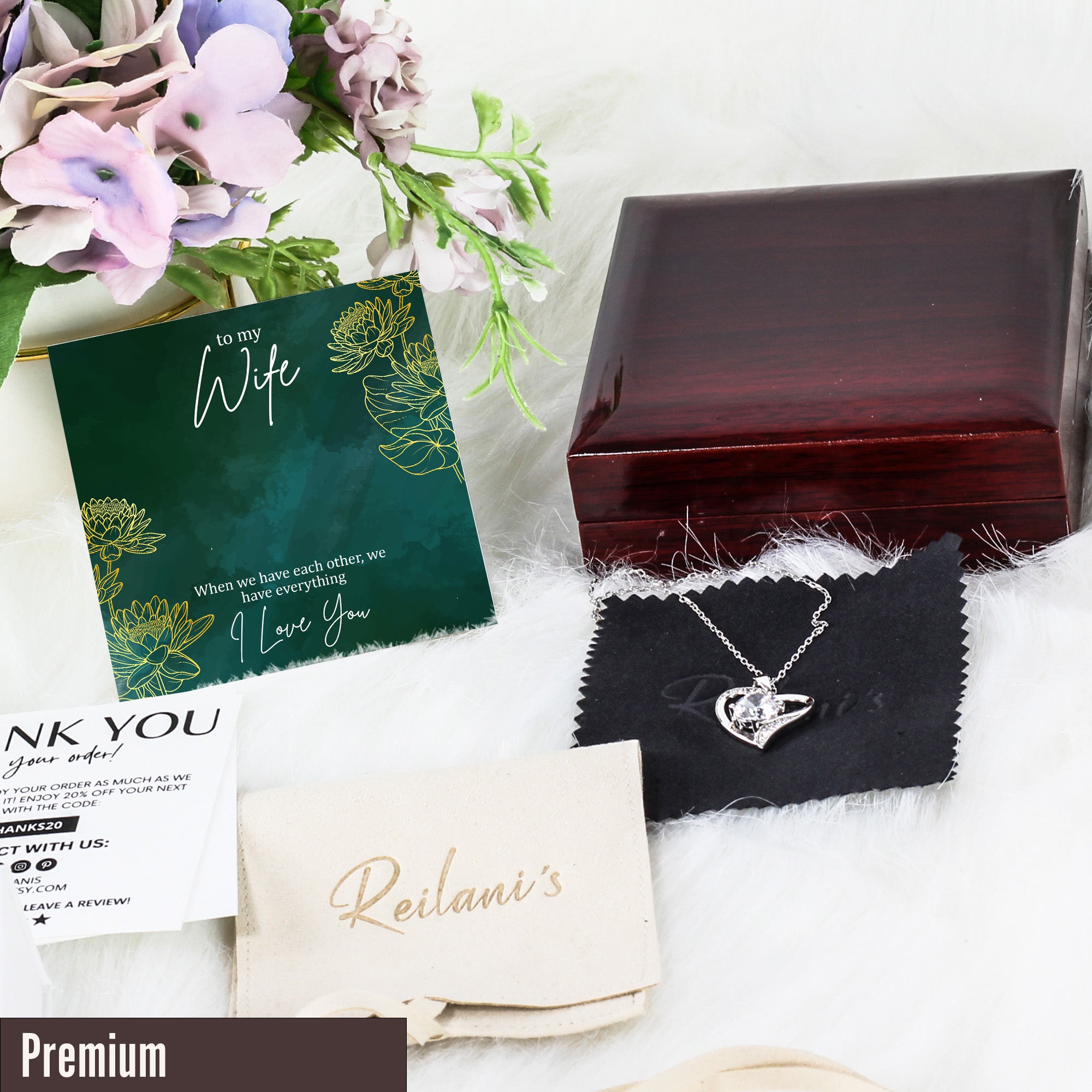 Elegant Knot Pendant Necklace for Wife with Personalized Message Card - Perfect Gift for Special Occasions - Image 5