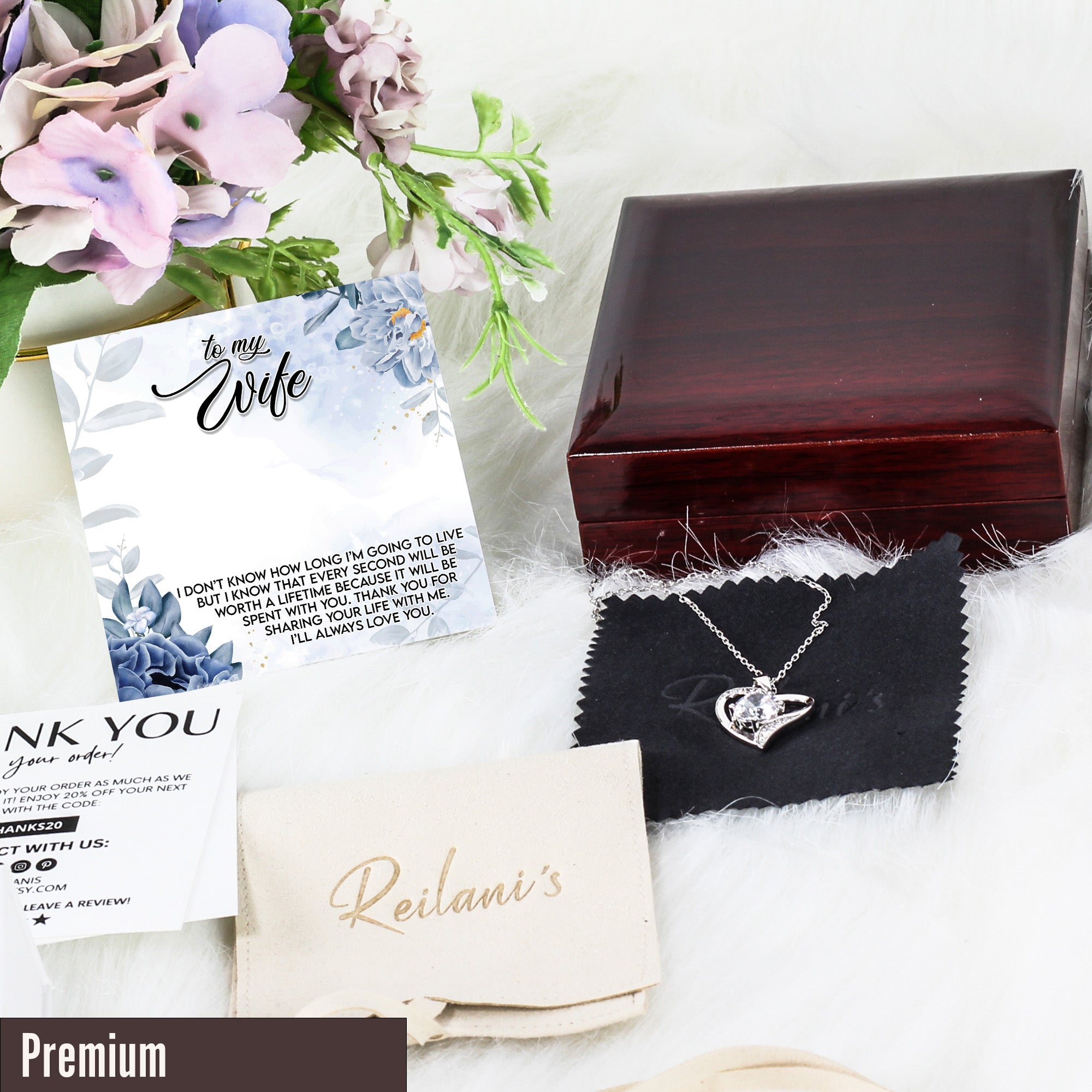 Personalized "To My Wife" Necklace with Emotional Message Card – Perfect Gift for a Special Occasion - Image 5