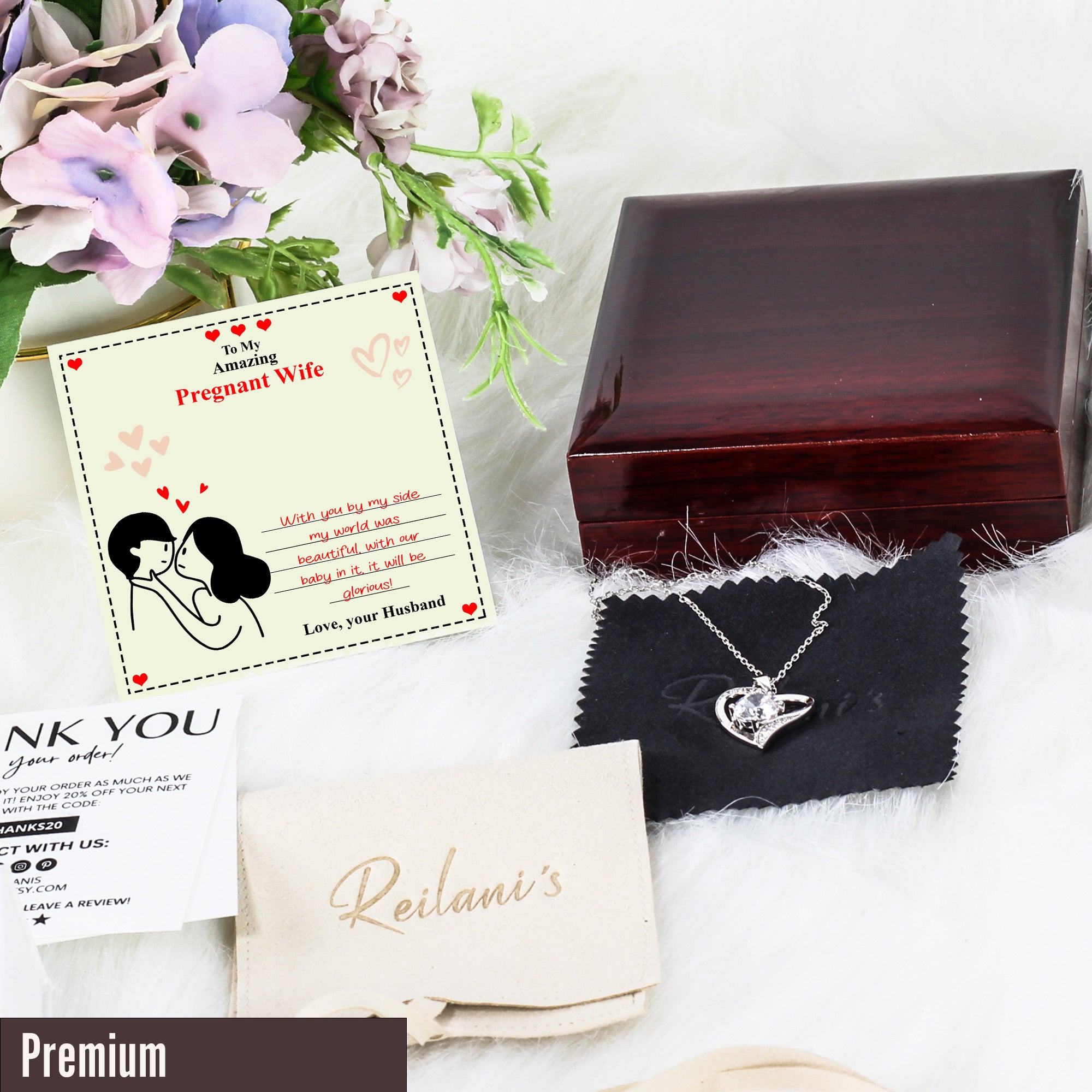 Elegant Personalized Necklace for Pregnant Wife - Thoughtful Gift with Heartfelt Message for Special Moments - Image 5