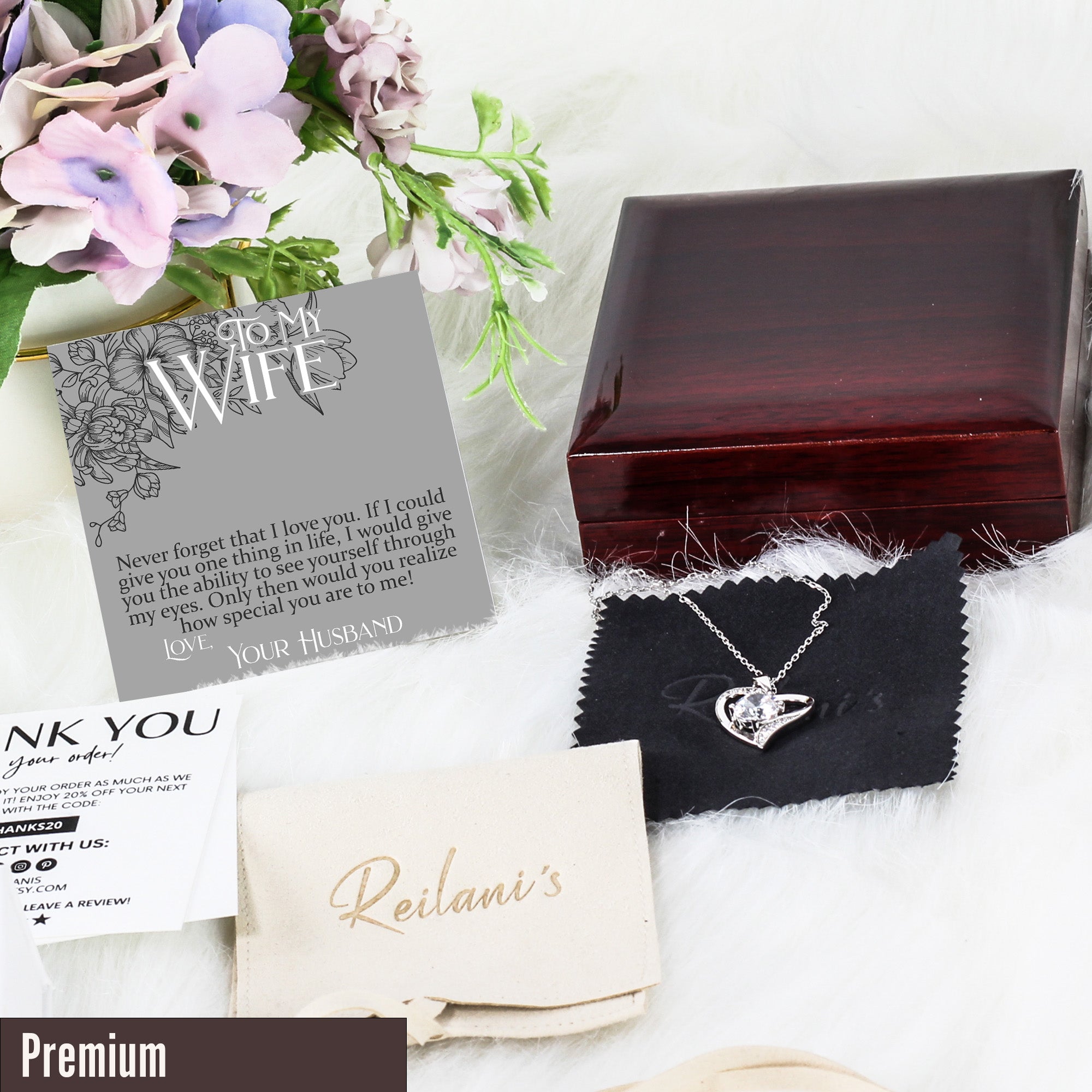 Personalized Love Knot Necklace for Wife with Heartfelt Message Card - Perfect Anniversary or Birthday Gift - Image 5