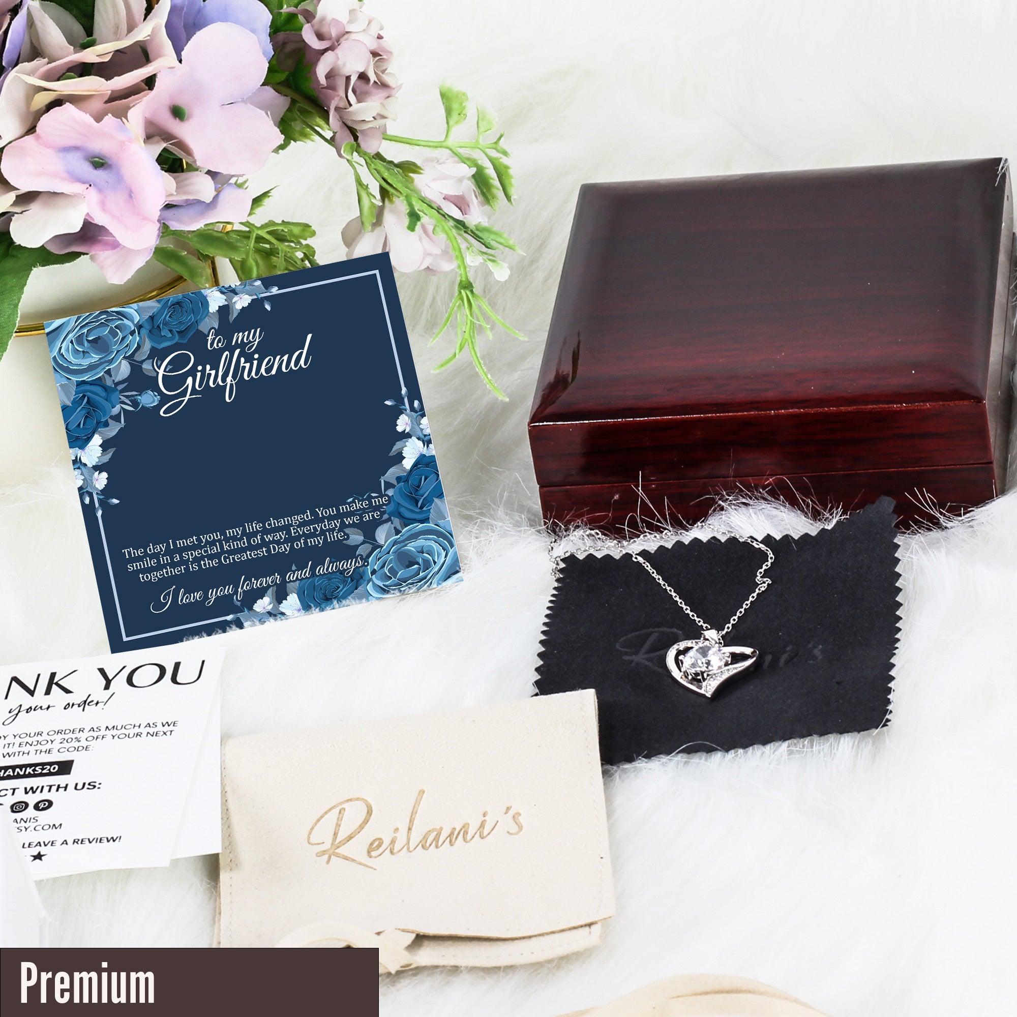 Elegant Customizable Message Card Necklace for Girlfriend – Sterling Silver Infinity Knot with Personalized Love Note - Image 5