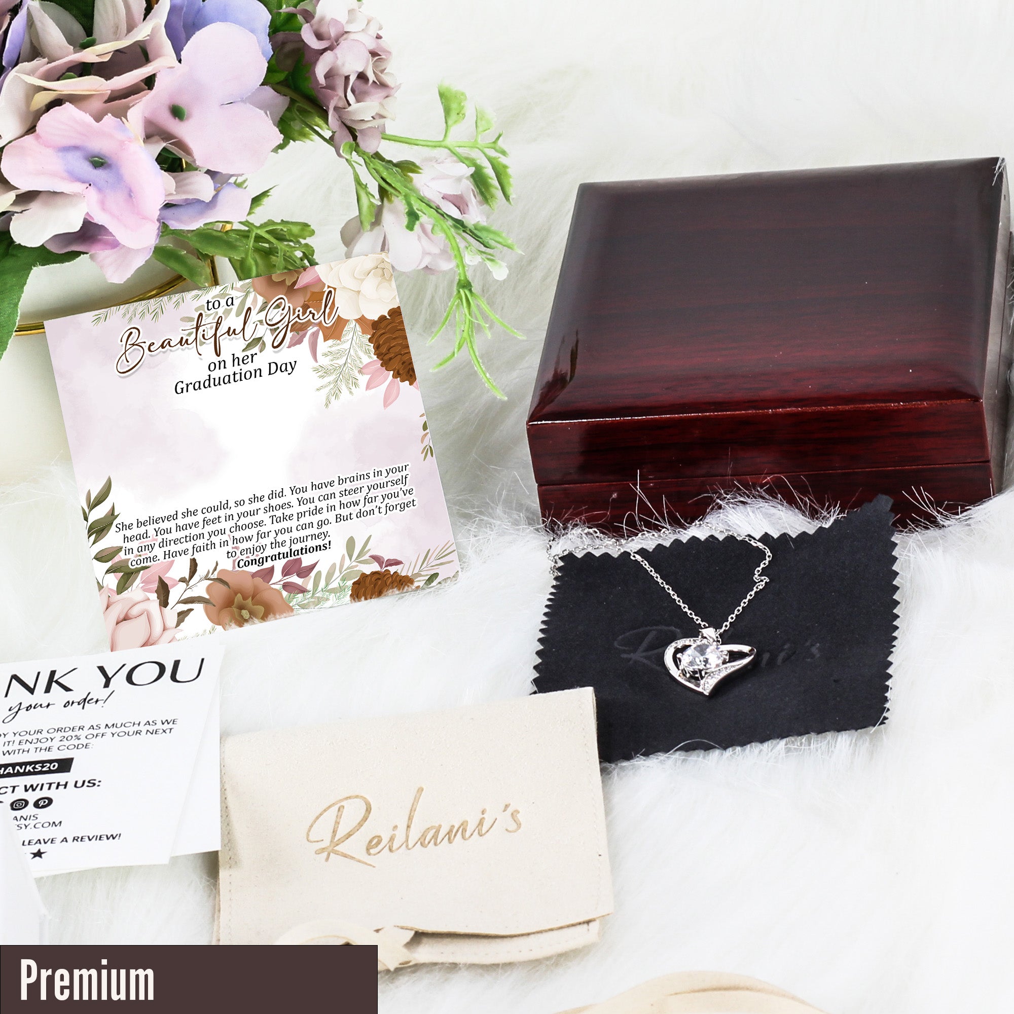 Personalized Graduation Necklace - Elegant Knot Design with Inspirational Message Card, Perfect Gift for Her - Image 5