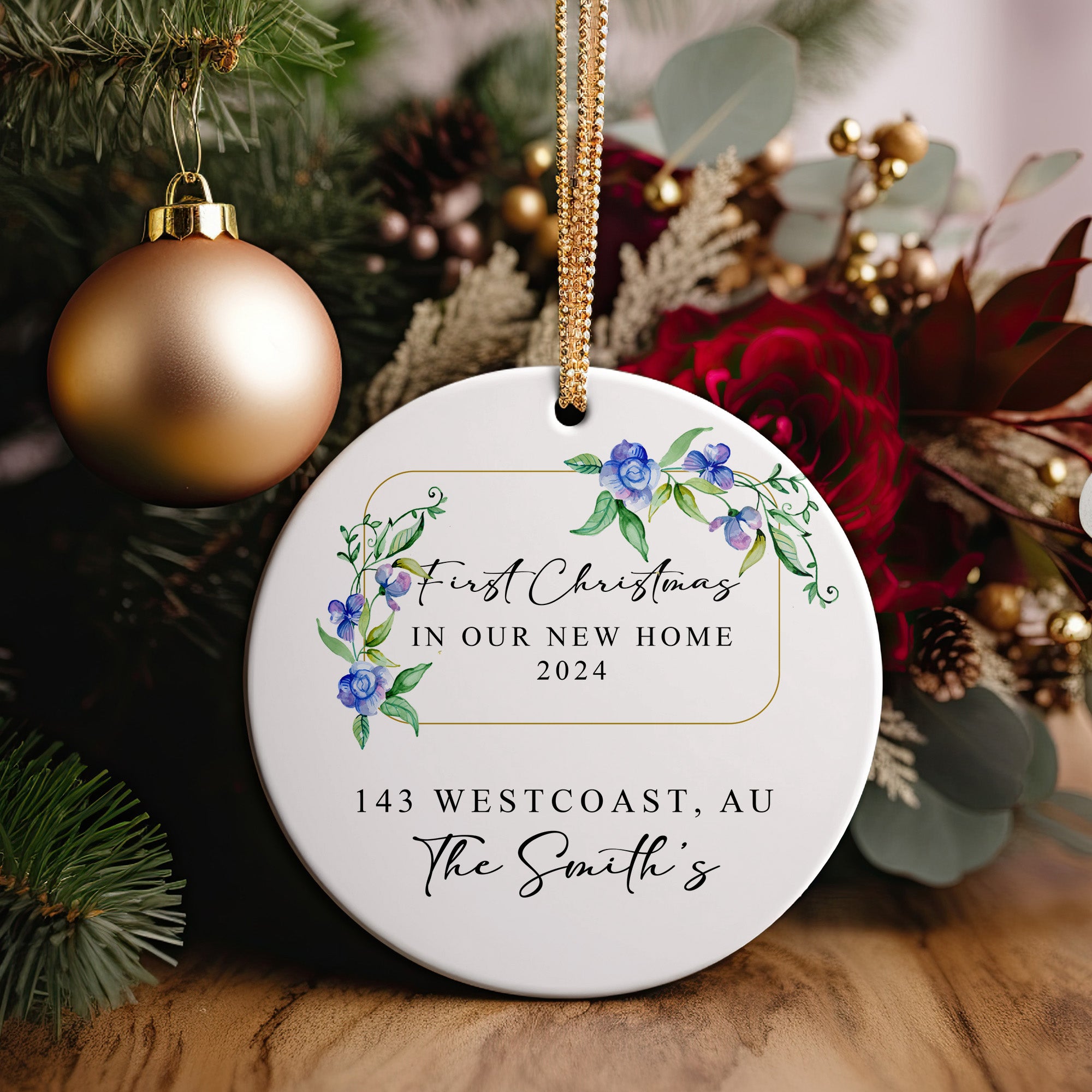 Personalized First Christmas in Our New Home Ornament 2024 - Custom Ceramic Keepsake for Families - Image 5