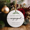 Personalized "First Christmas Engaged" Ceramic Ornament – Elegant Keepsake for Newly Engaged Couples - Image 5