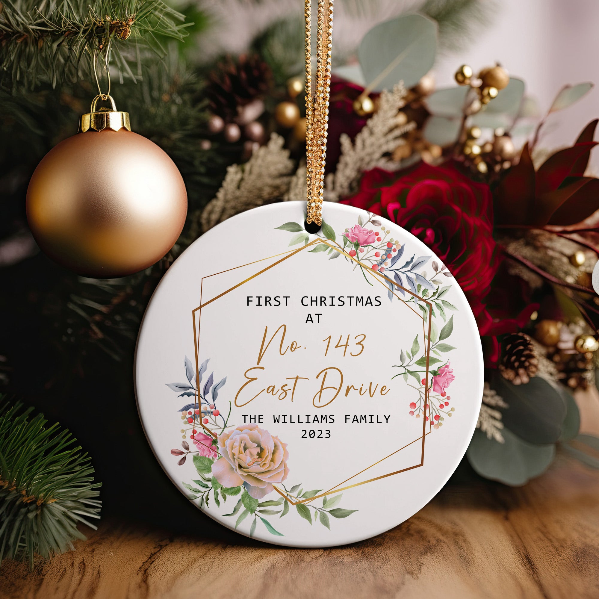 Cherished First Christmas Ornament – Personalized Ceramic Keepsake for New Home Celebrations - Image 5