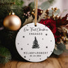 Personalized Our First Christmas Engaged Ornament - Custom Ceramic Keepsake for Couples - Elegant Holiday Decoration with Names & Date - Image 5