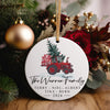 Personalized Family Christmas Ornament - Custom Ceramic Keepsake with Red Tractor & Festive Design - Perfect for Holiday Gift & Decoration 2024 - Image 5