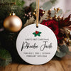 Personalized Baby's First Christmas Ceramic Ornament – Custom Name & Birth Details Keepsake Gift - Image 5