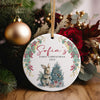 Personalized Baby's First Christmas Ceramic Ornament 2024 - Cute Bunny & Tree Design - Custom Gift for Newborns and Parents - Image 5