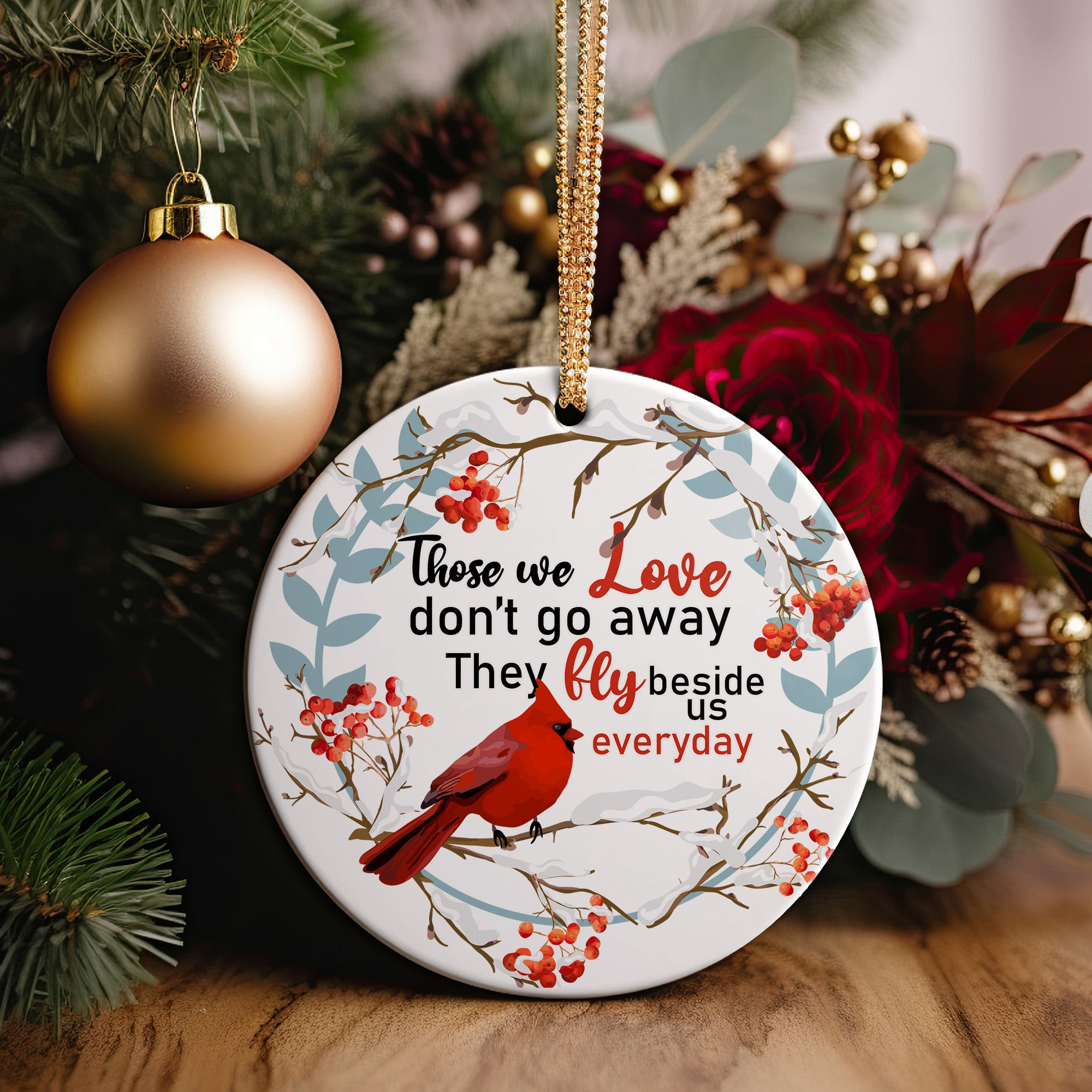 Personalized Memorial Cardinal Ceramic Ornament - Handcrafted Keepsake with Inspirational Quote for Gift-Giving - Image 5
